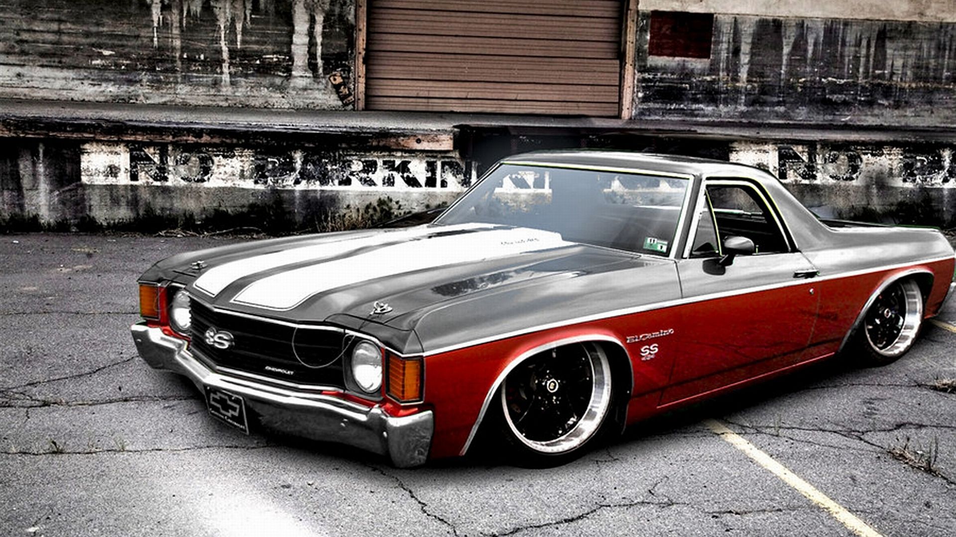 Chevrolet El Camino rosso argento, 1920x1080 Full HD 1080p, Laptop