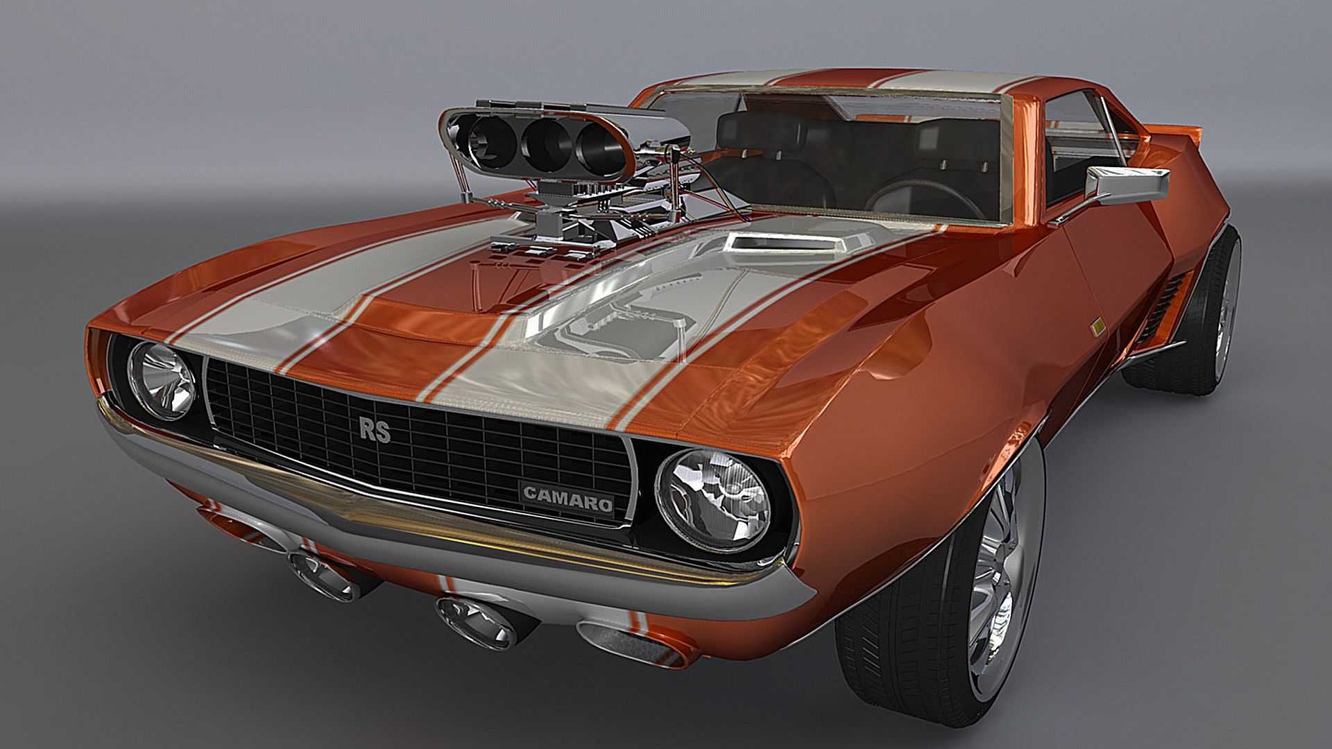 Chevrolet Camaro arancione muscle car, V8, 1920x1080 1080p, Desktop