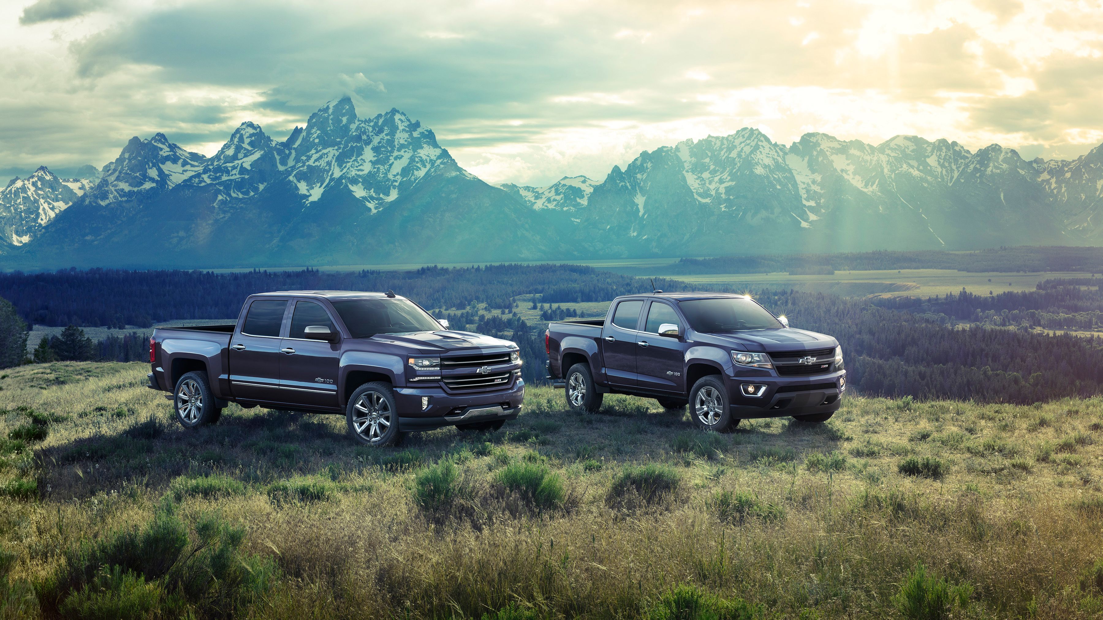 Chevrolet Silverado pickup montagne, 3600x2025 2K, Desktop