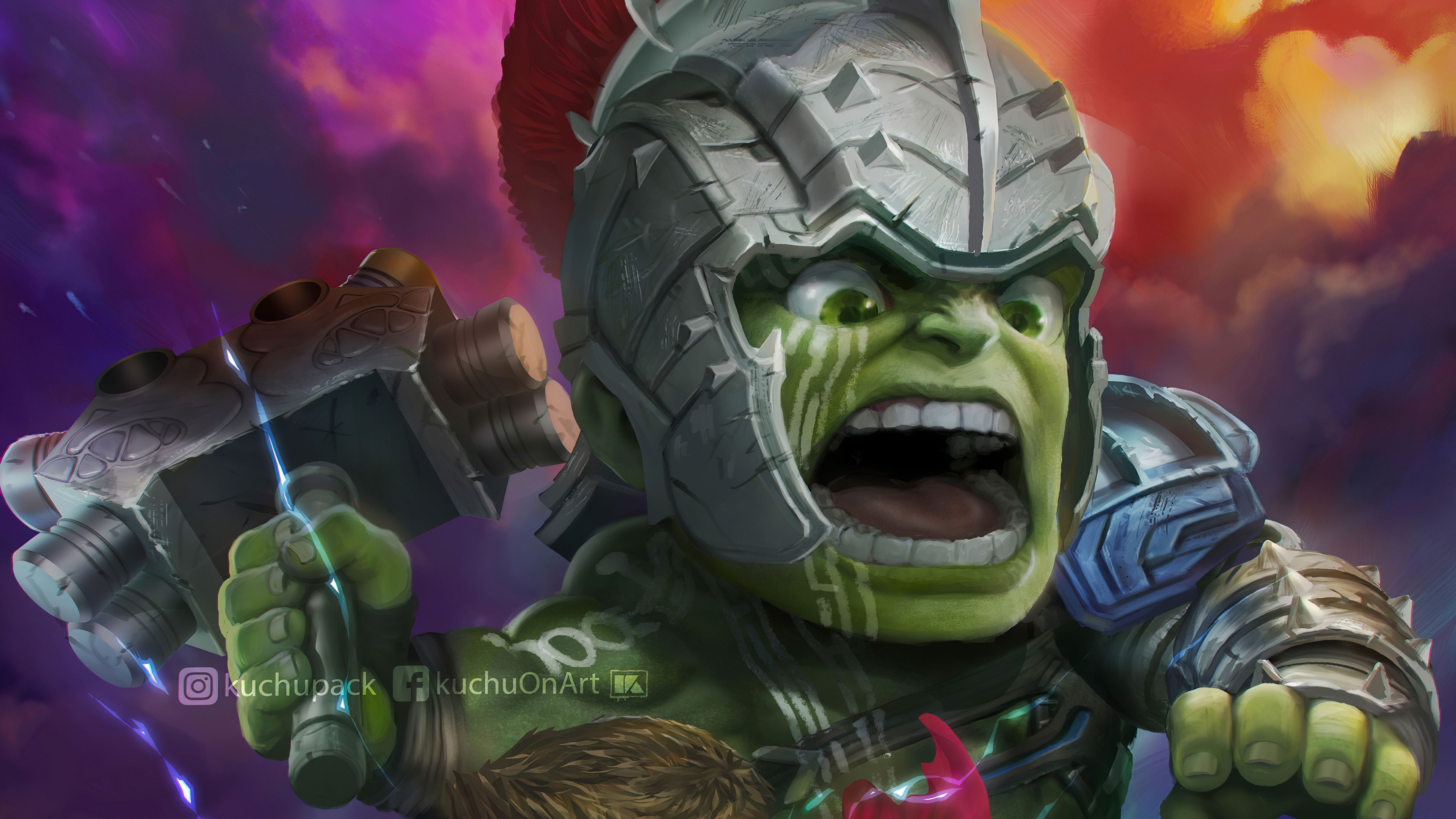 Hulk chibi volto verde, 1920x1080 1080p, Desktop