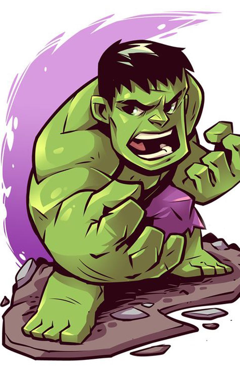 Chibi Hulk verde arrabbiato, 768x1183 Verticale, POCO