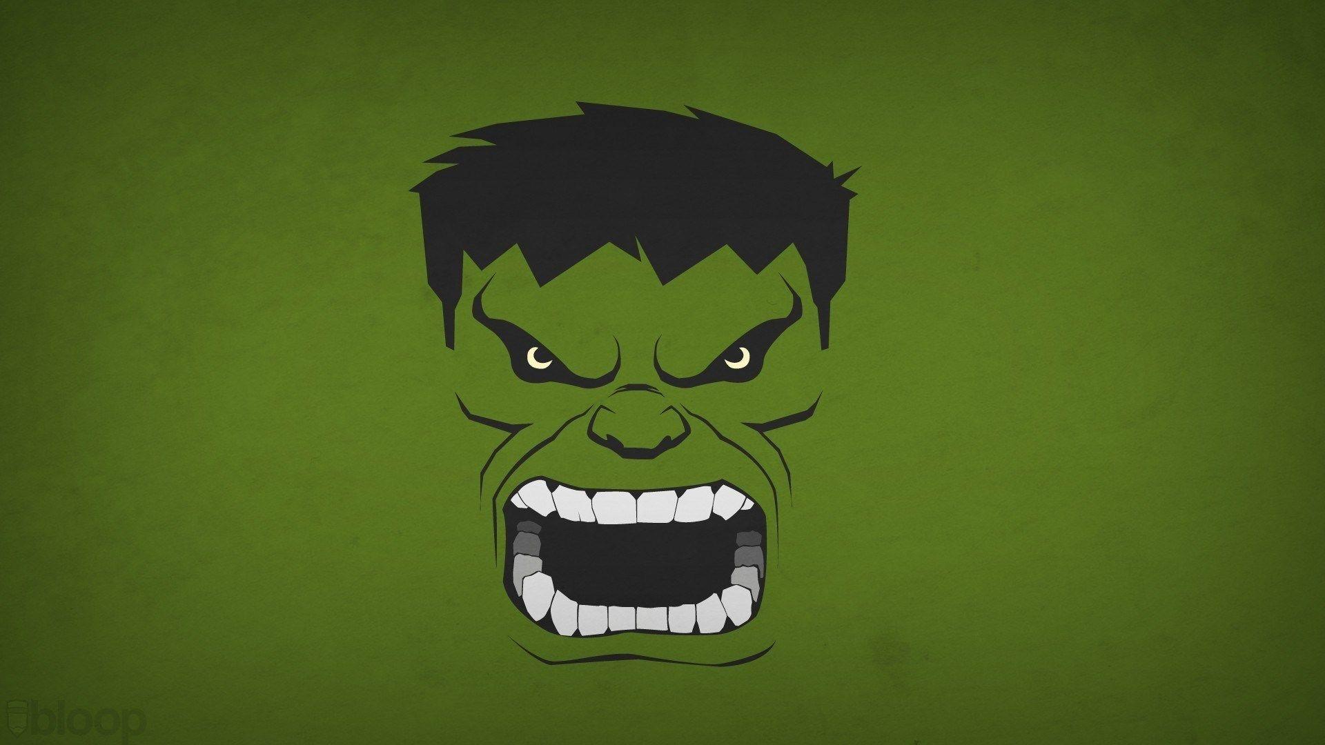 Logo minimalista faccia Hulk, 1920x1080 1080p, Laptop