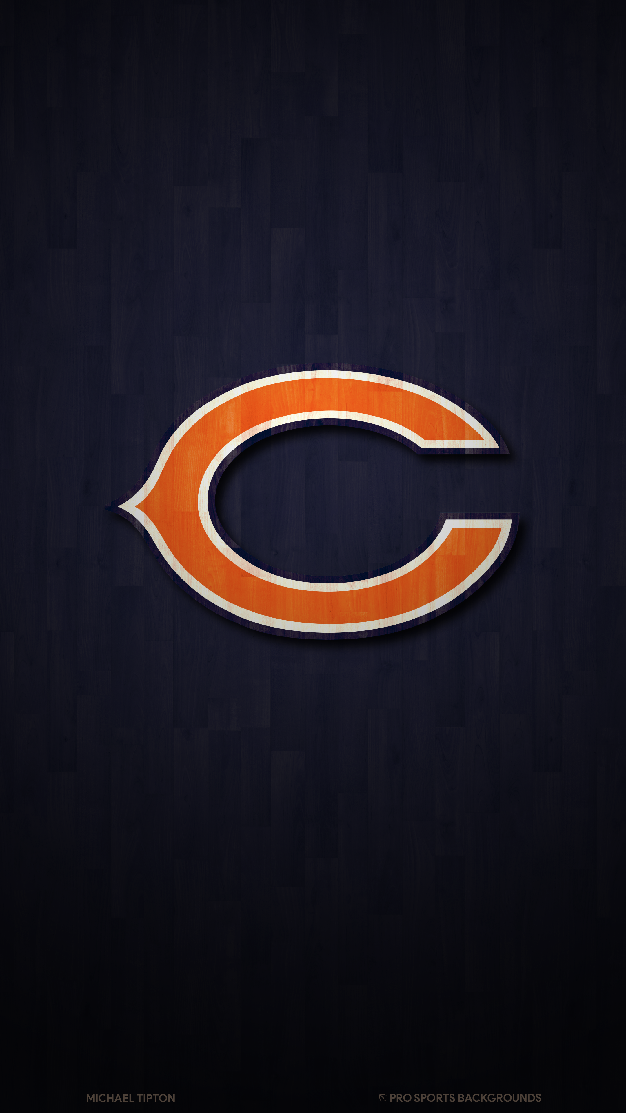 Logo Chicago Bears su blu, 2160x3840 Full HD Verticale, iPhone