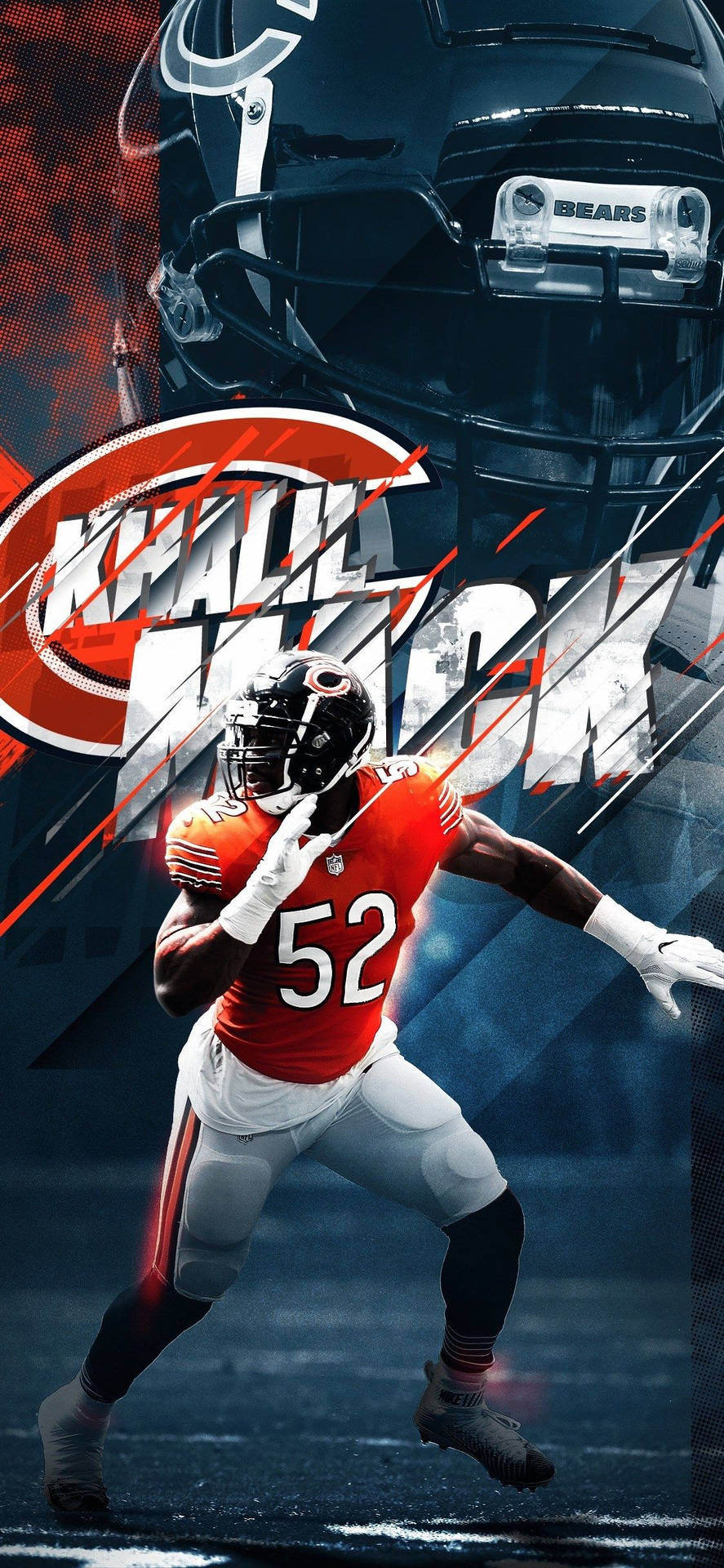 Khalil Mack Chicago Bears, 887x1920 Full HD Verticale, iPhone