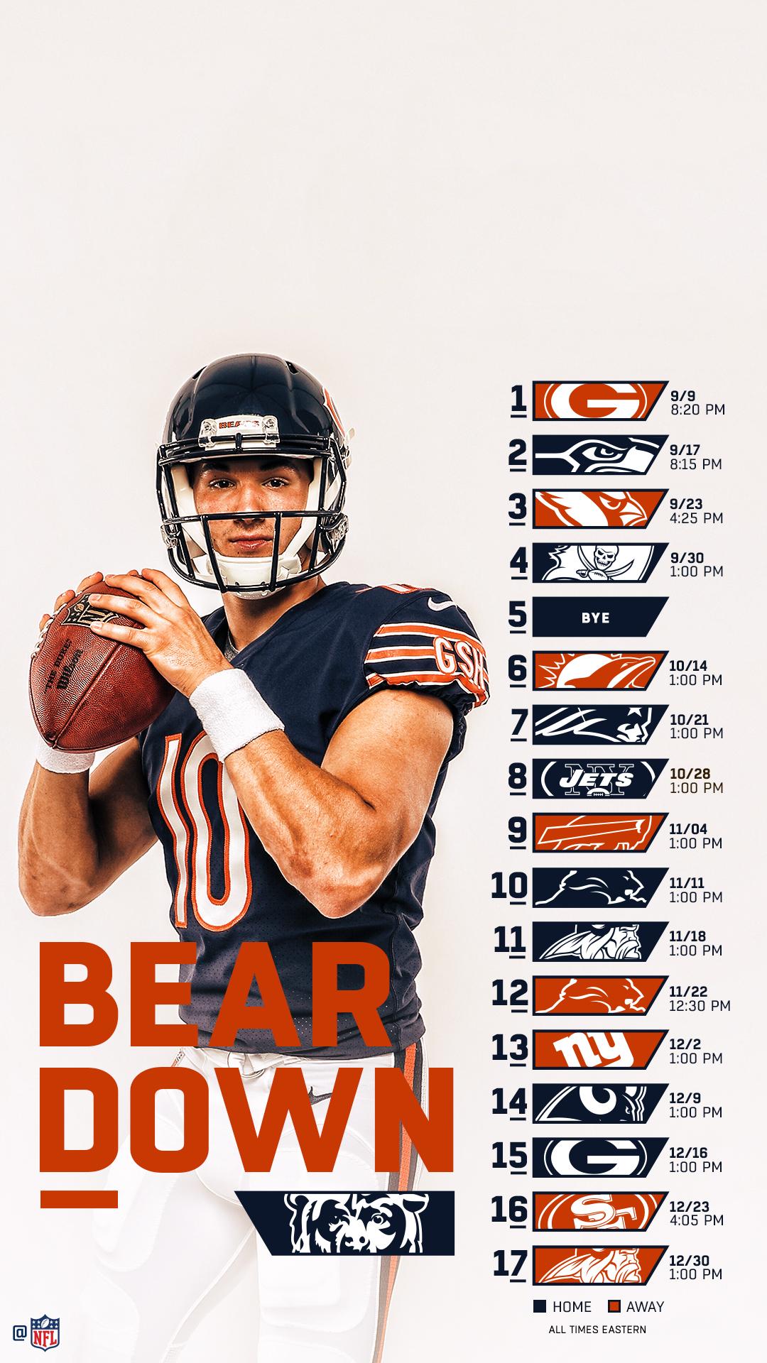 Quarterback Chicago Bears calendario partite, 1080x1920 Verticale, Samsung Galaxy