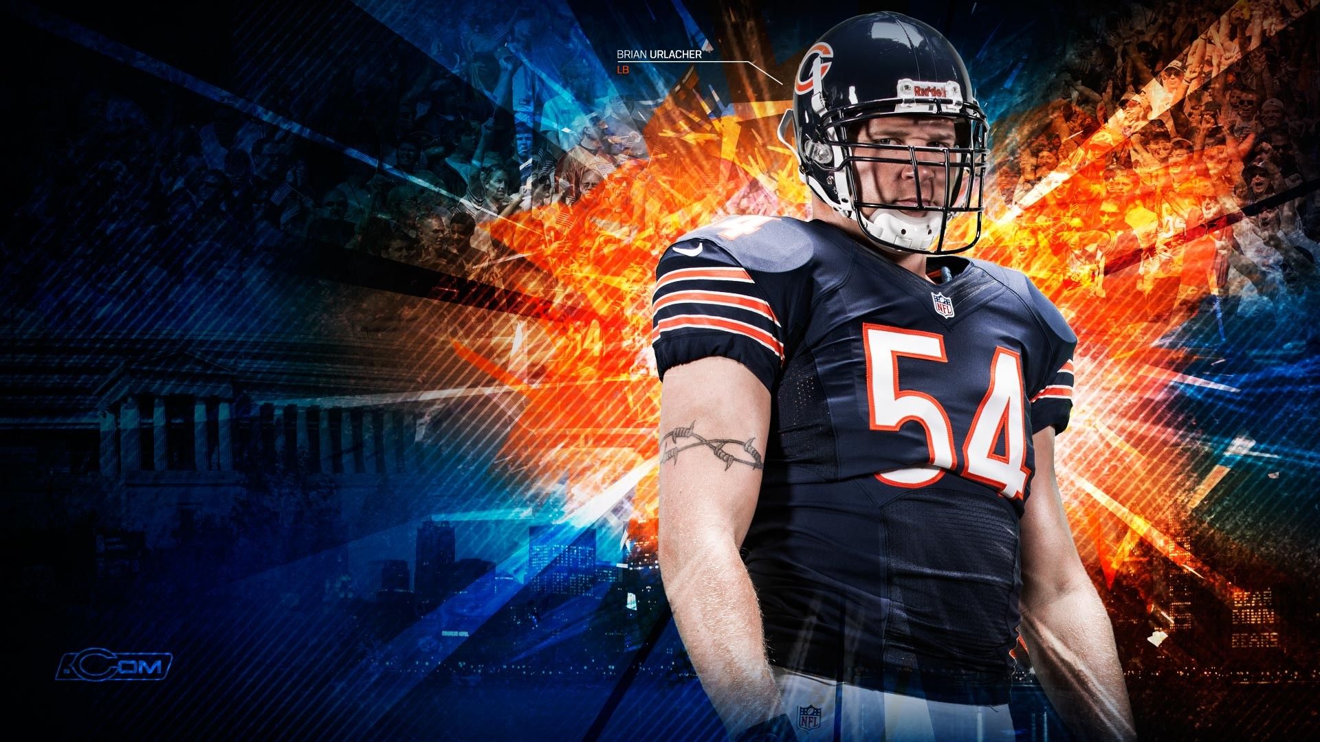 Giocatore Chicago Bears numero 54, 1920x1080 Full HD 1080p, Laptop