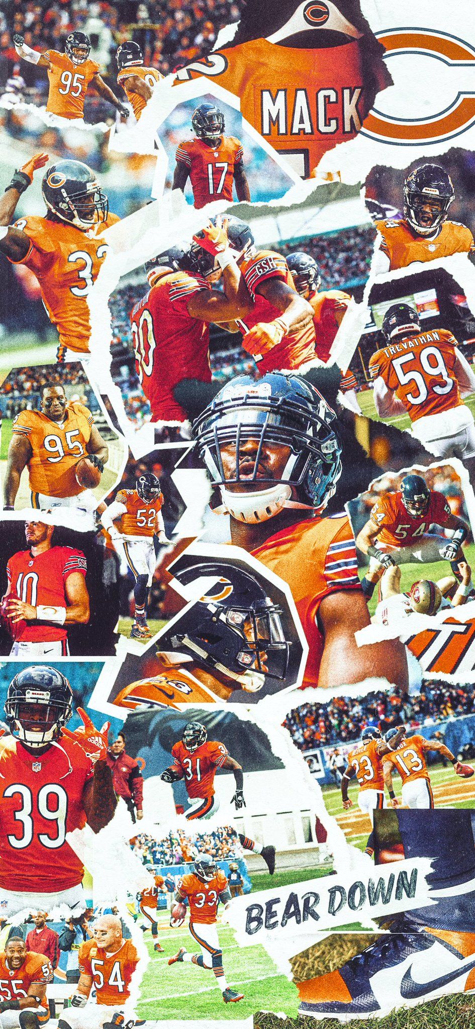 Collage giocatori Chicago Bears, 945x2048 Full HD Verticale, iPhone
