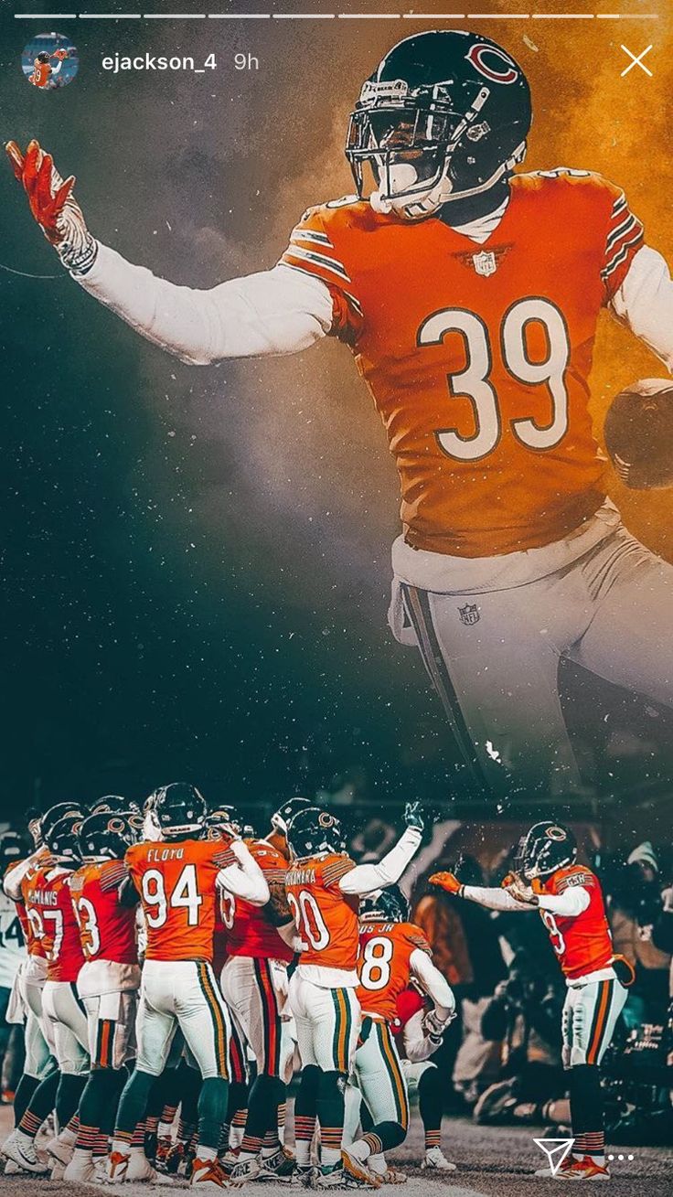 Giocatore football Chicago Bears, 736x1309 Verticale, Mobile