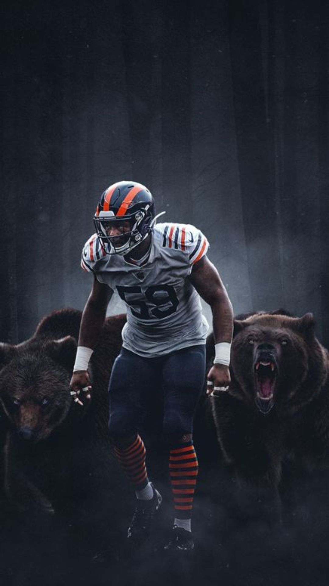 Giocatore Chicago Bears con orsi, 1080x1920 Full HD Verticale, Smartphone