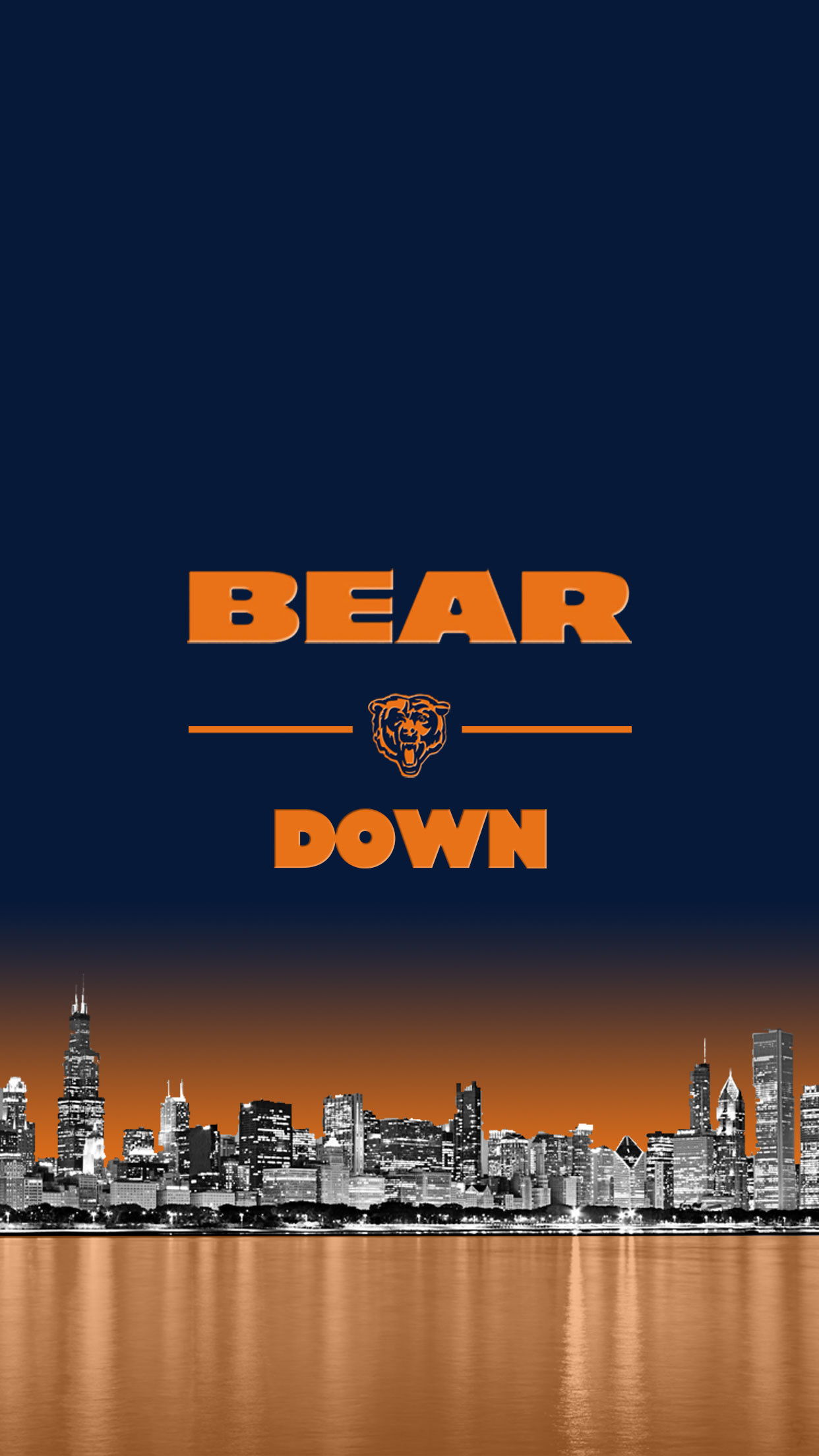 Chicago Bears skyline logo, 1242x2208 Verticale, Telefono