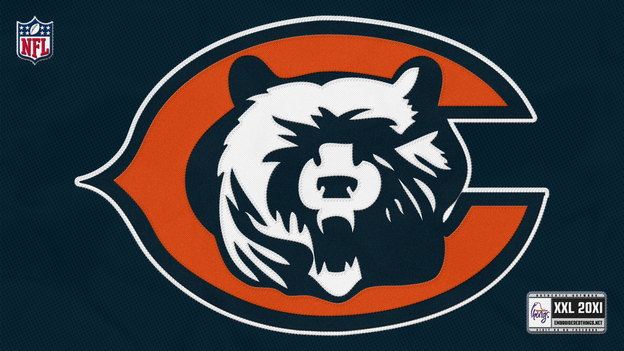 Logo Chicago Bears NFL, 2000x1125 2K, PC