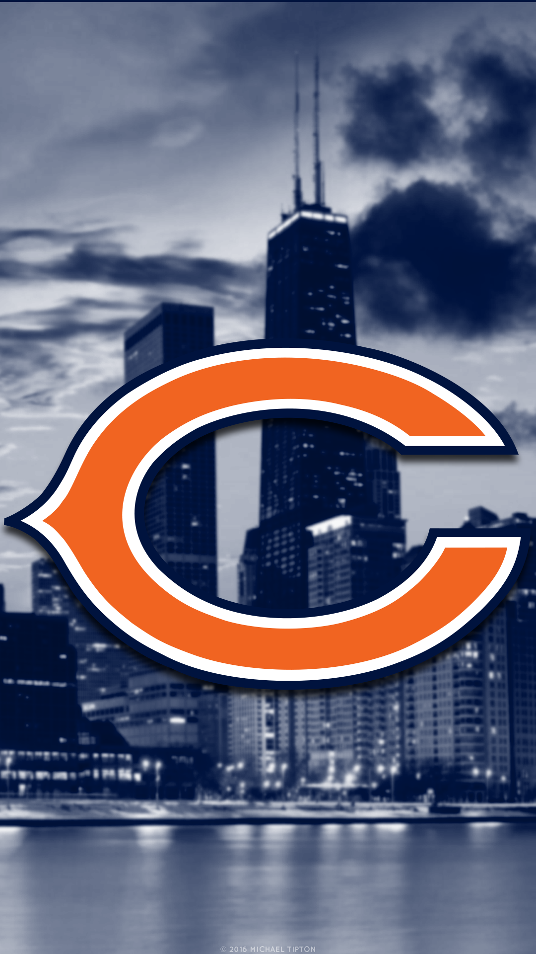Logo Chicago Bears skyline, 1080x1920 Verticale, Telefono
