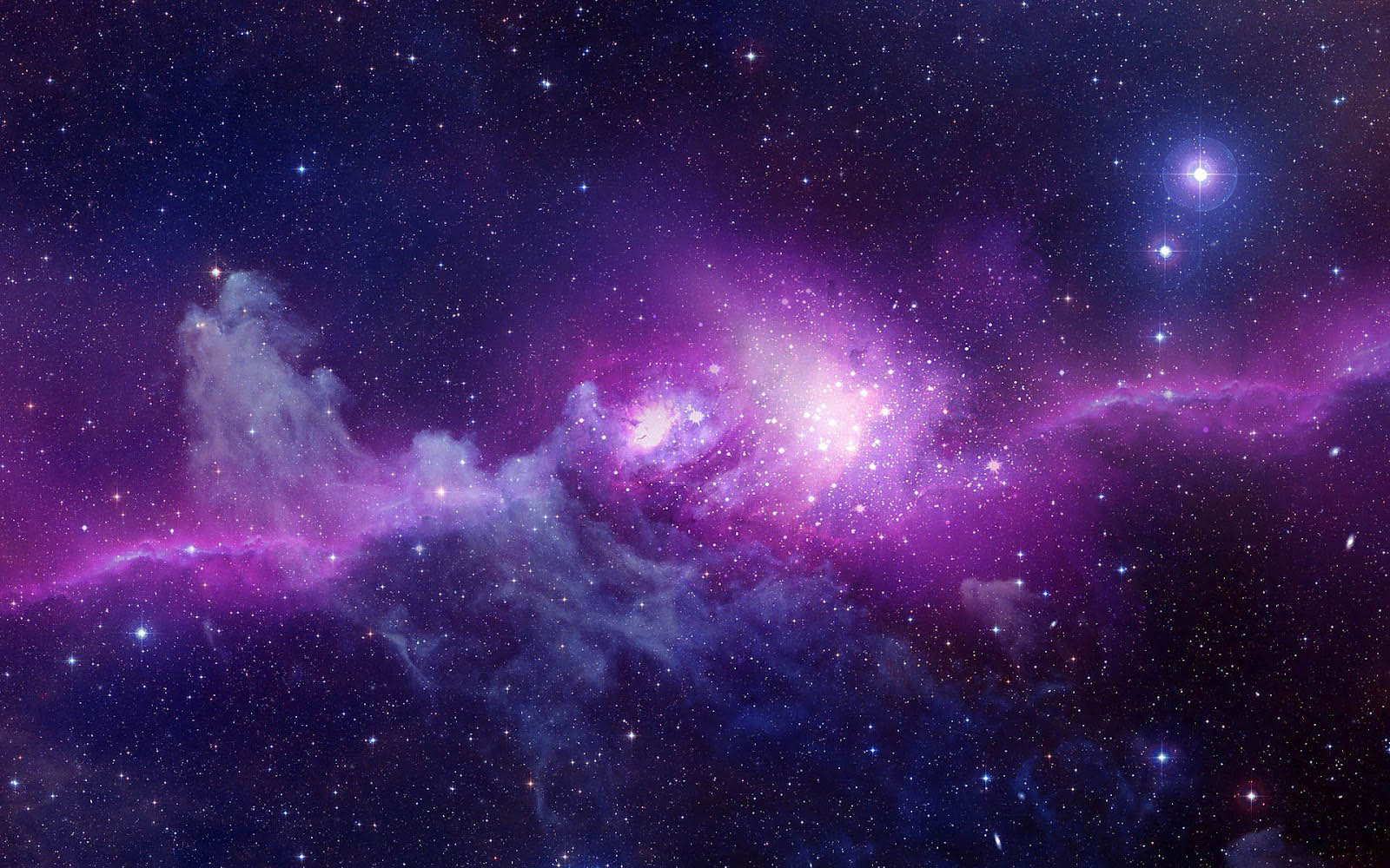 Galassia viola con stelle, 1600x1000 900p, Desktop