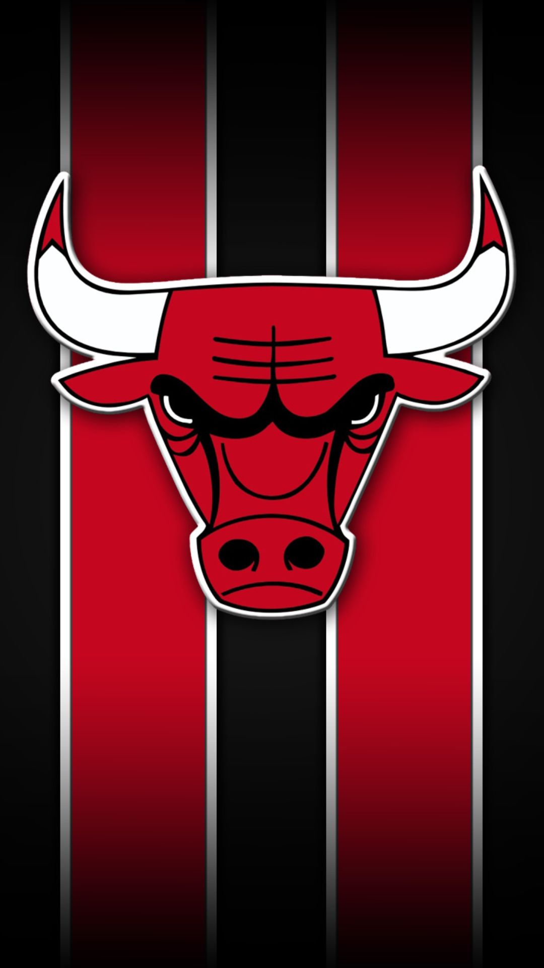 Logo Chicago Bulls rosso nero, 1080x1920 Verticale, Samsung Galaxy