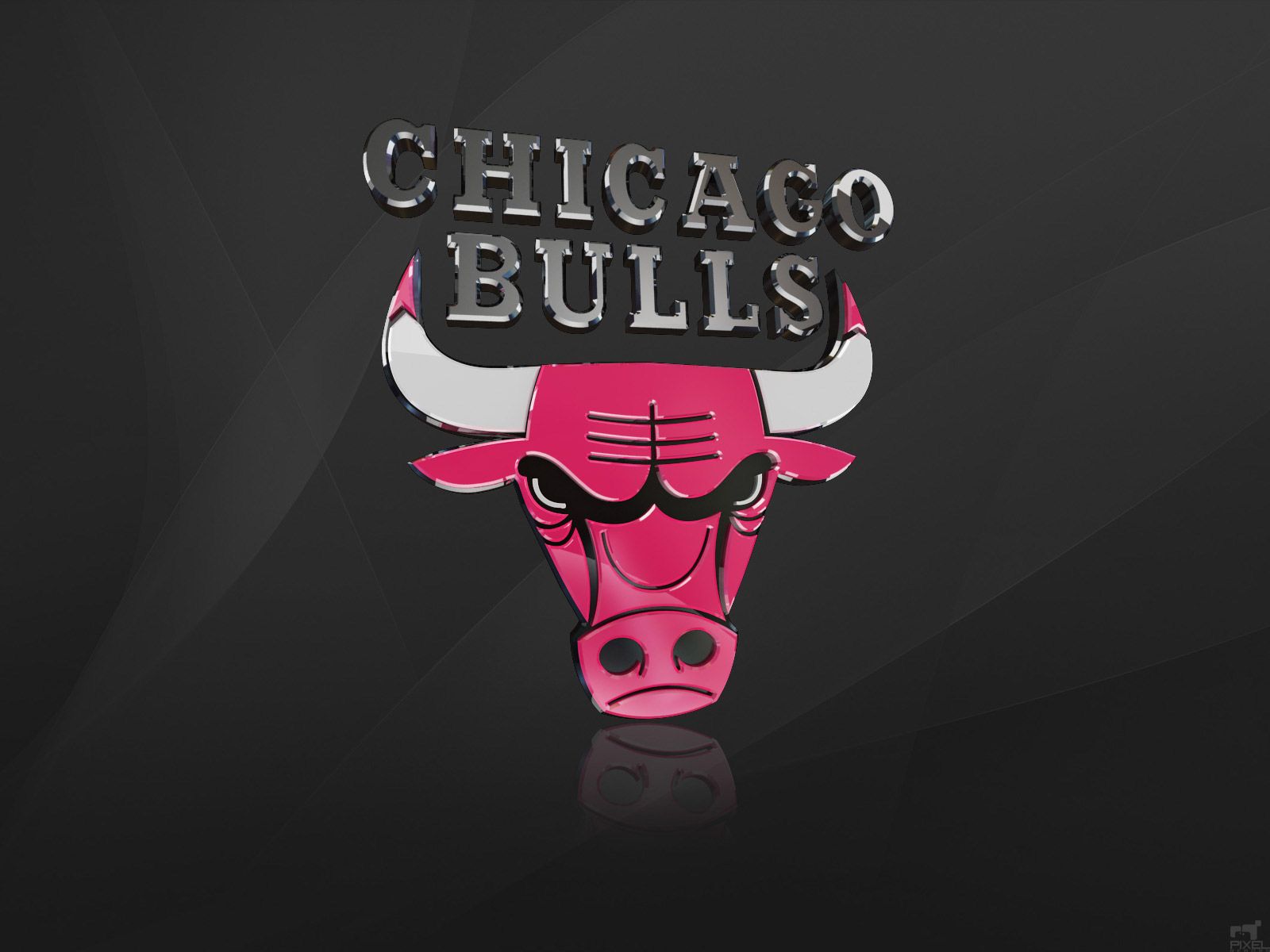 Logo Chicago Bulls rosa metallico, 1600x1200 HD, Desktop