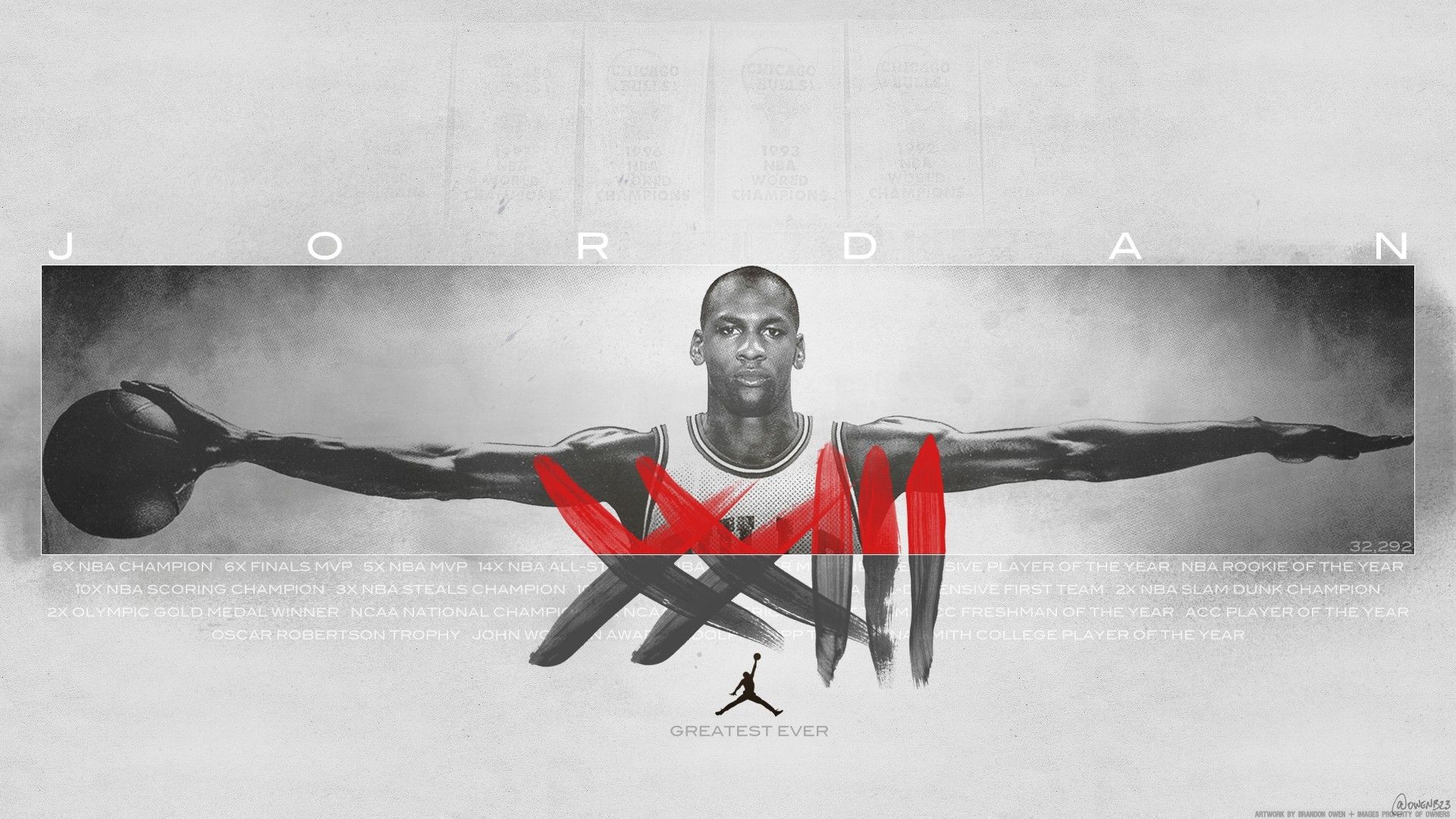 Michael Jordan logo Chicago Bulls, numero 23, 1920x1080 Full HD, Desktop