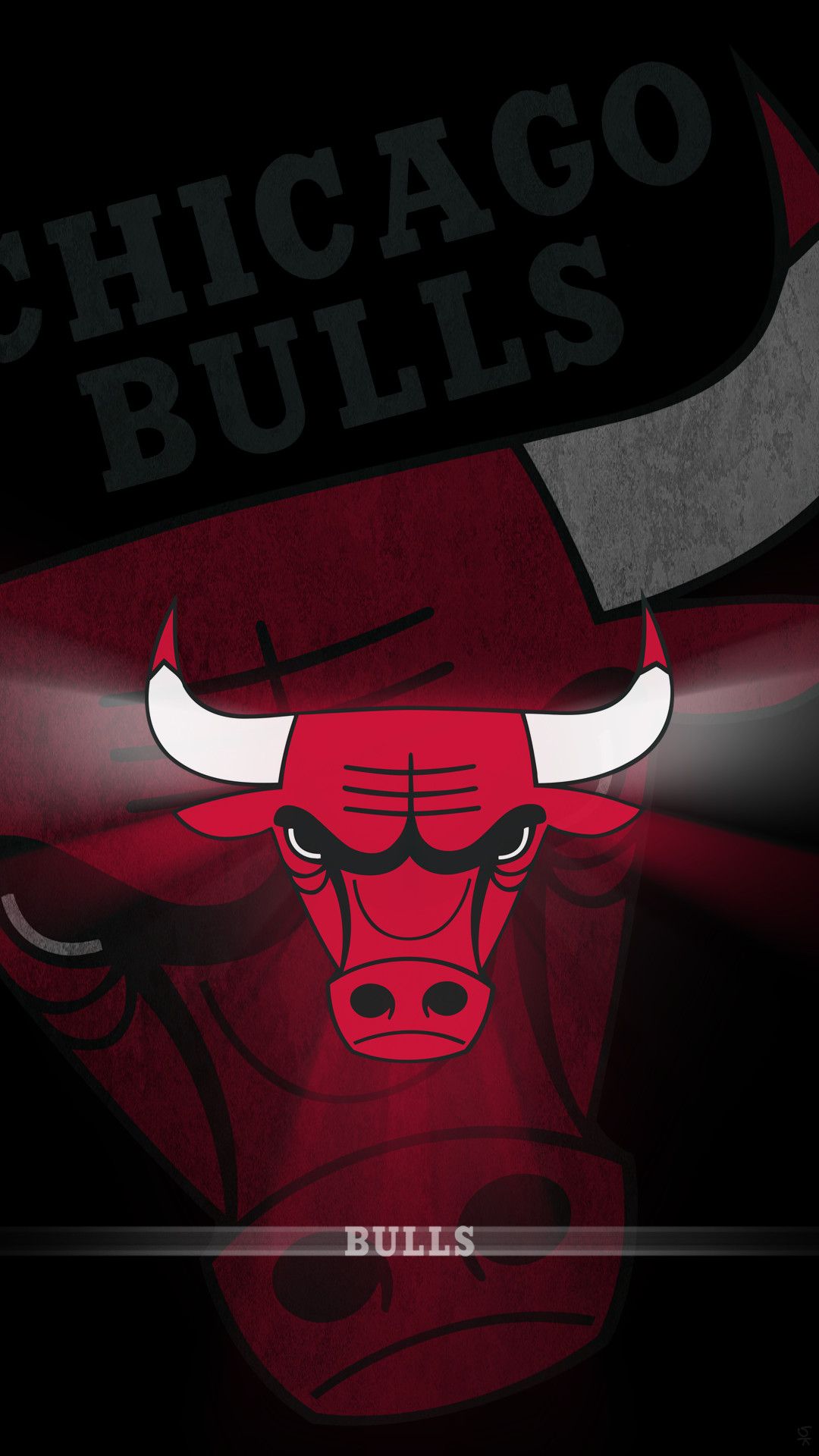 Logo Chicago Bulls toro rosso, NBA, 1080x1920 Verticale, Telefono