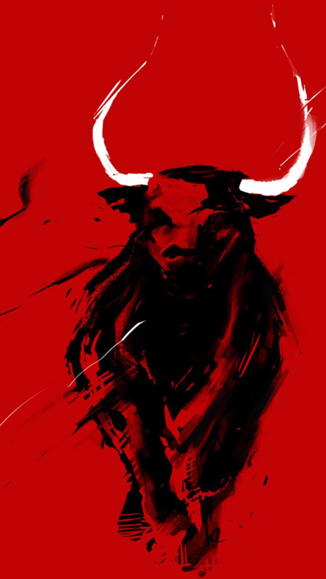Toro nero su rosso, 1080x1920 Full HD Verticale, Galaxy Z