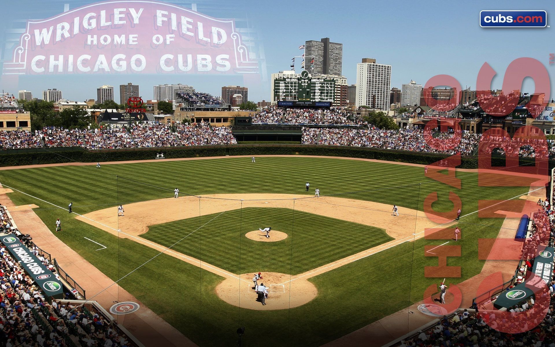 Logo Chicago Cubs con palline, 1024x768 HD, iMac