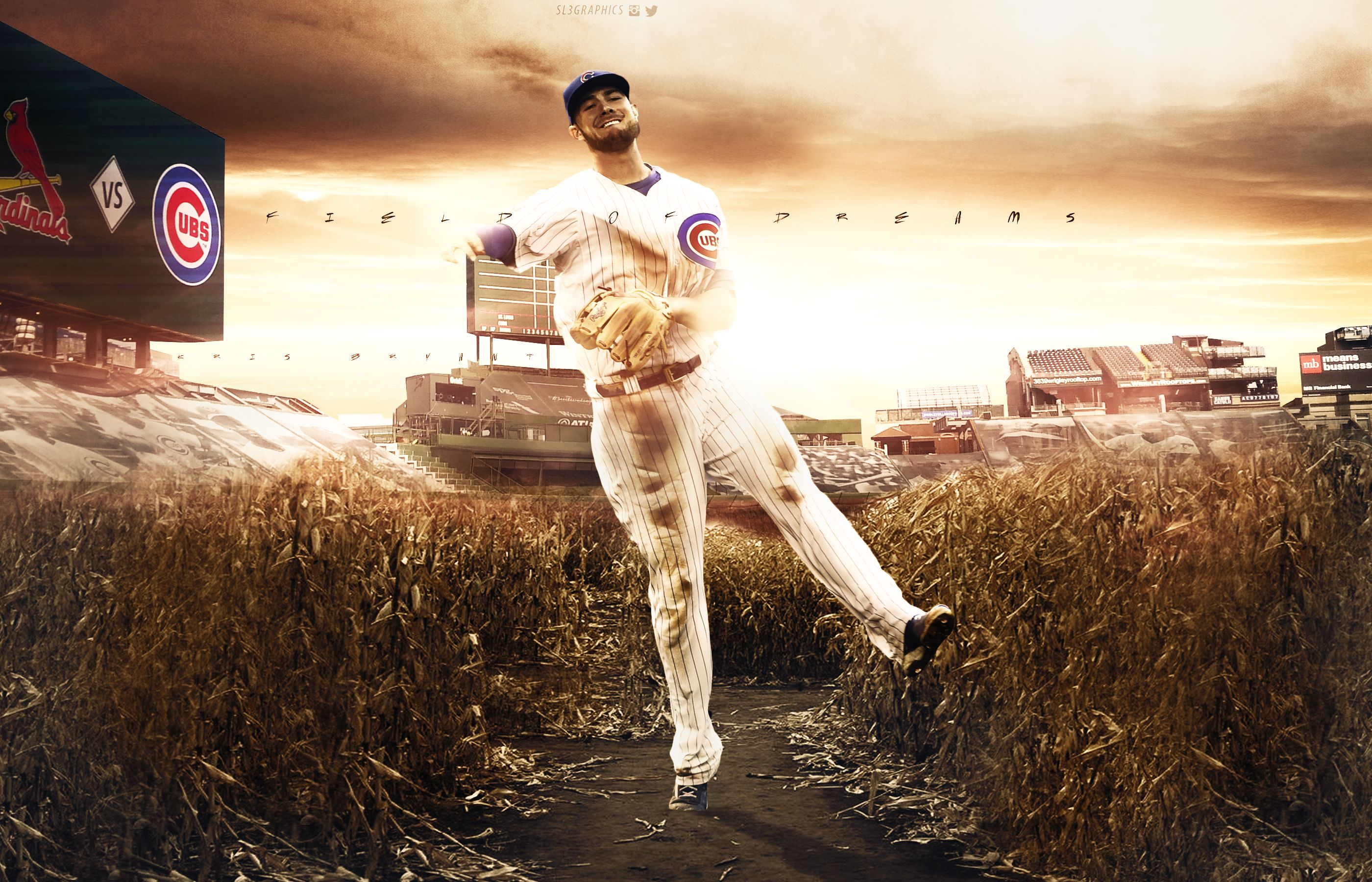 Giocatore Chicago Cubs campo baseball, 2800x1800 2K+, Monitor Gaming