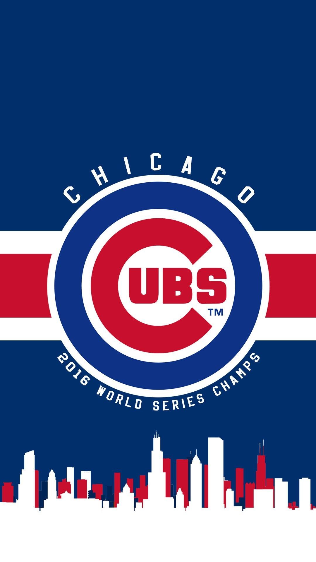Logo Chicago Cubs skyline, MLB, 1080x1920 Verticale, iPhone Pro Max
