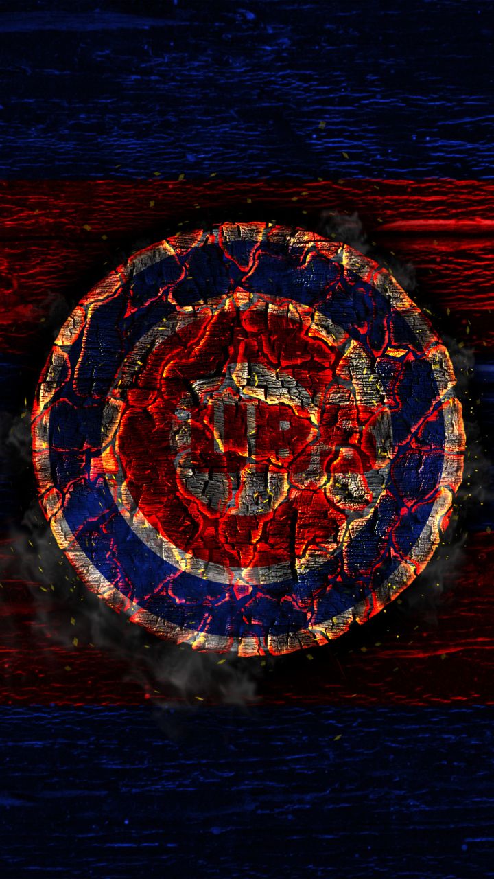 Logo Chicago Cubs texture crepata, 720x1280 Full HD Verticale, iPhone