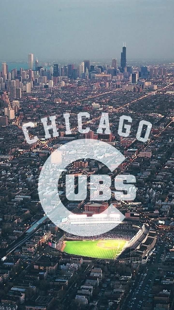 Logo Chicago Cubs su skyline, MLB, 720x1280 Full HD Verticale, iPhone Pro