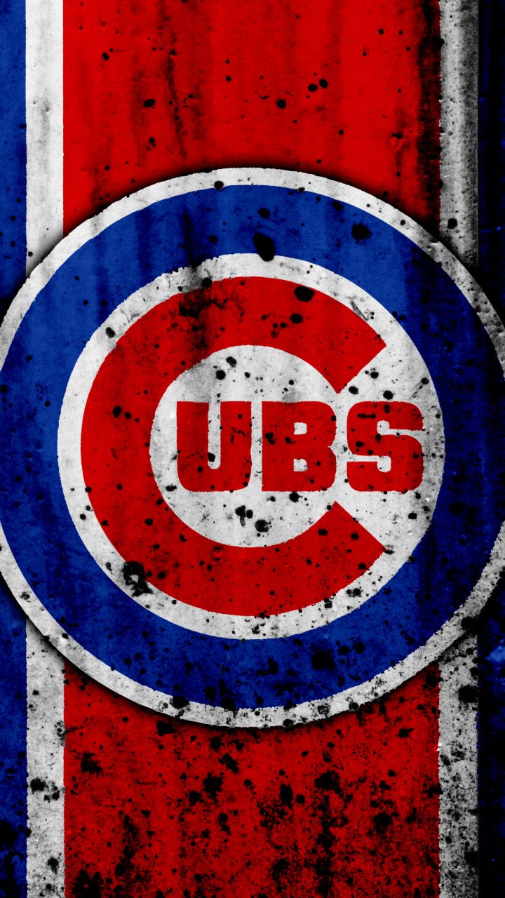 Logo Chicago Cubs grunge, 720x1280 Full HD Verticale, Smartphone