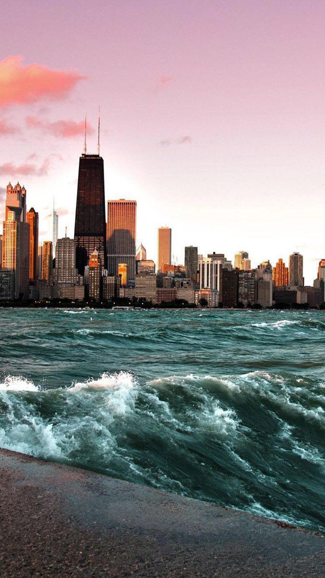 Skyline di Chicago con lago, 1080x1920 Full HD Verticale, Samsung Galaxy
