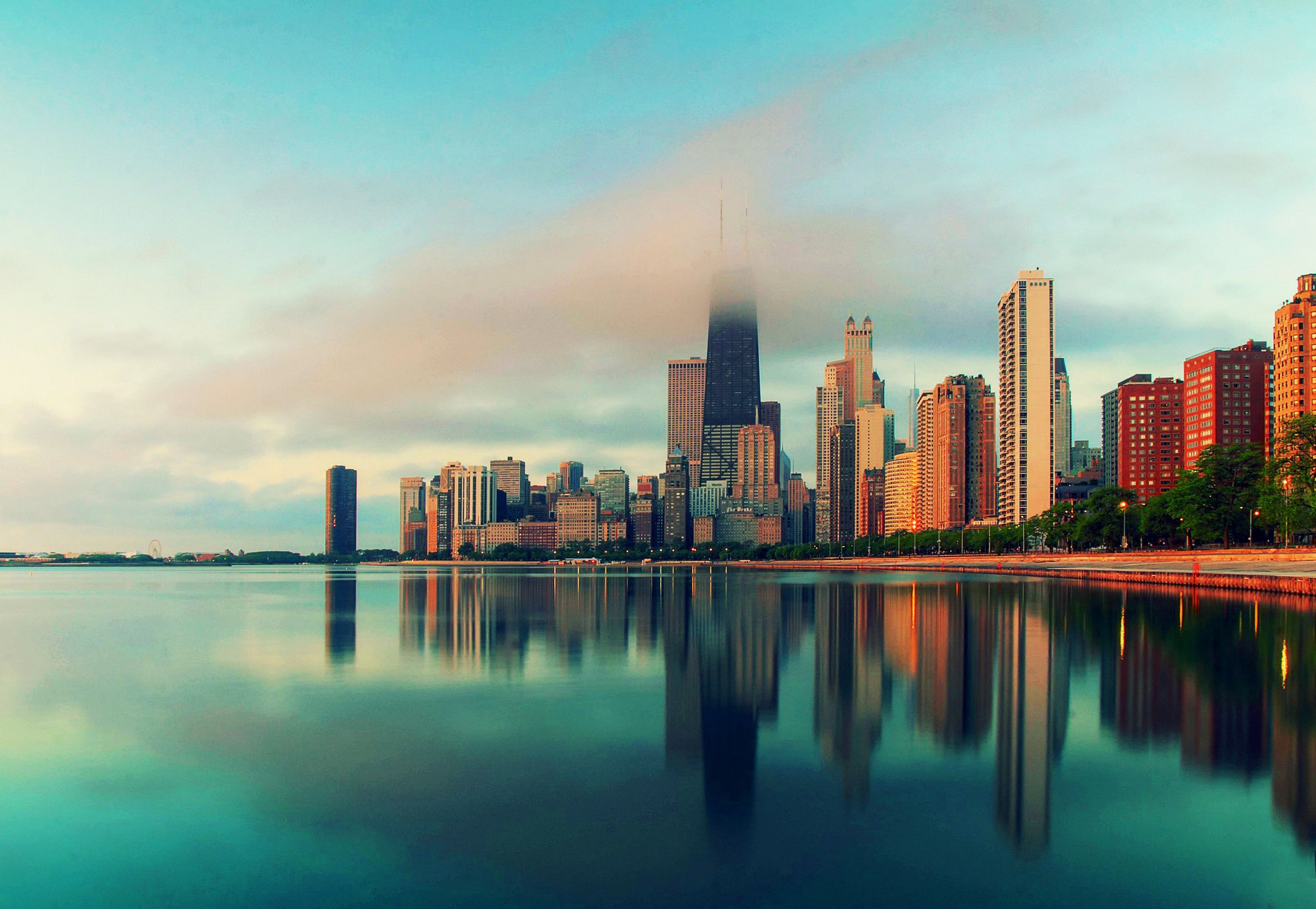 Skyline di Chicago sul lago, 3840x2653 4K Ultra HD, Monitor 4K