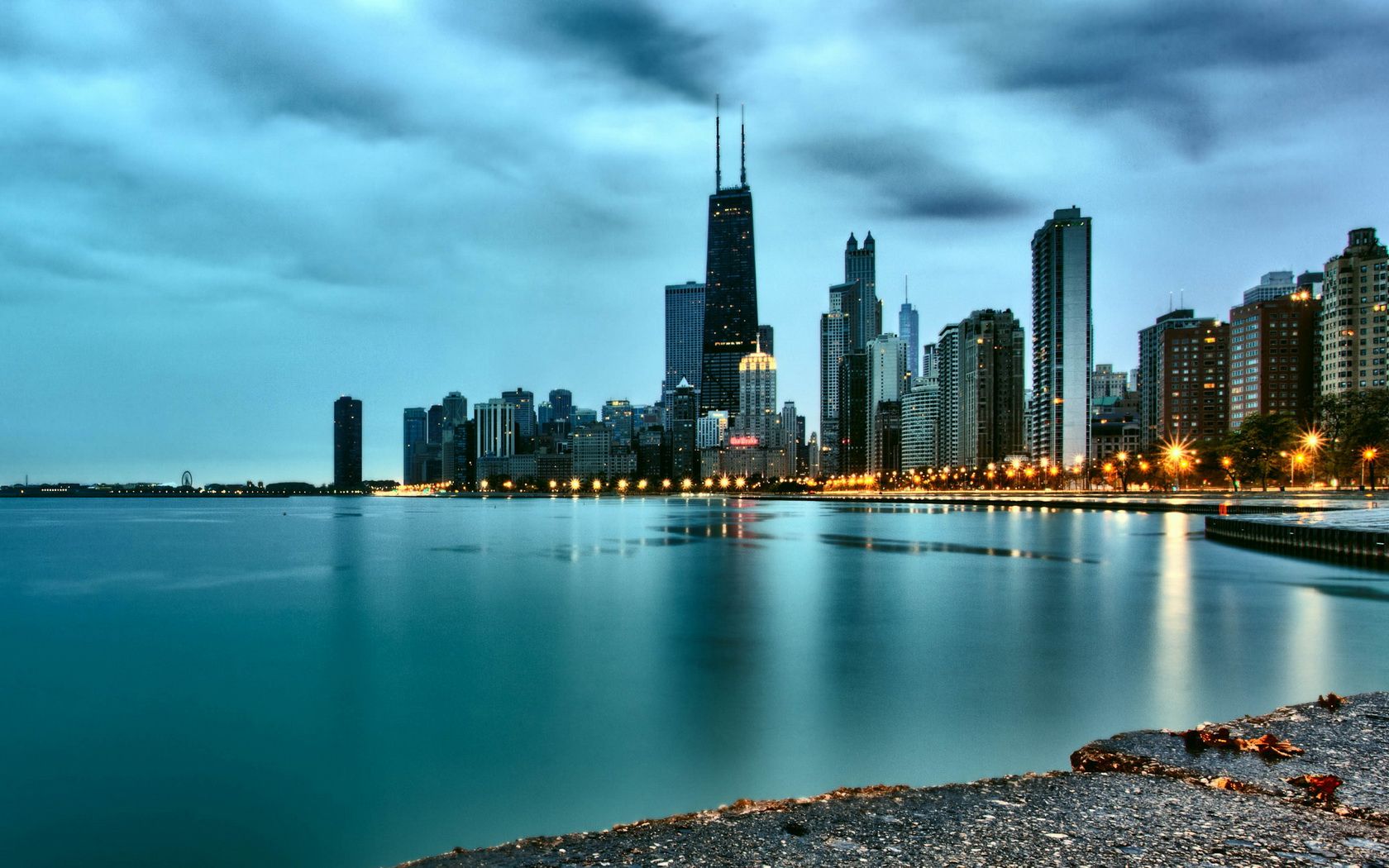 Skyline di Chicago al crepuscolo, 1680x1050 HD Ready, Desktop