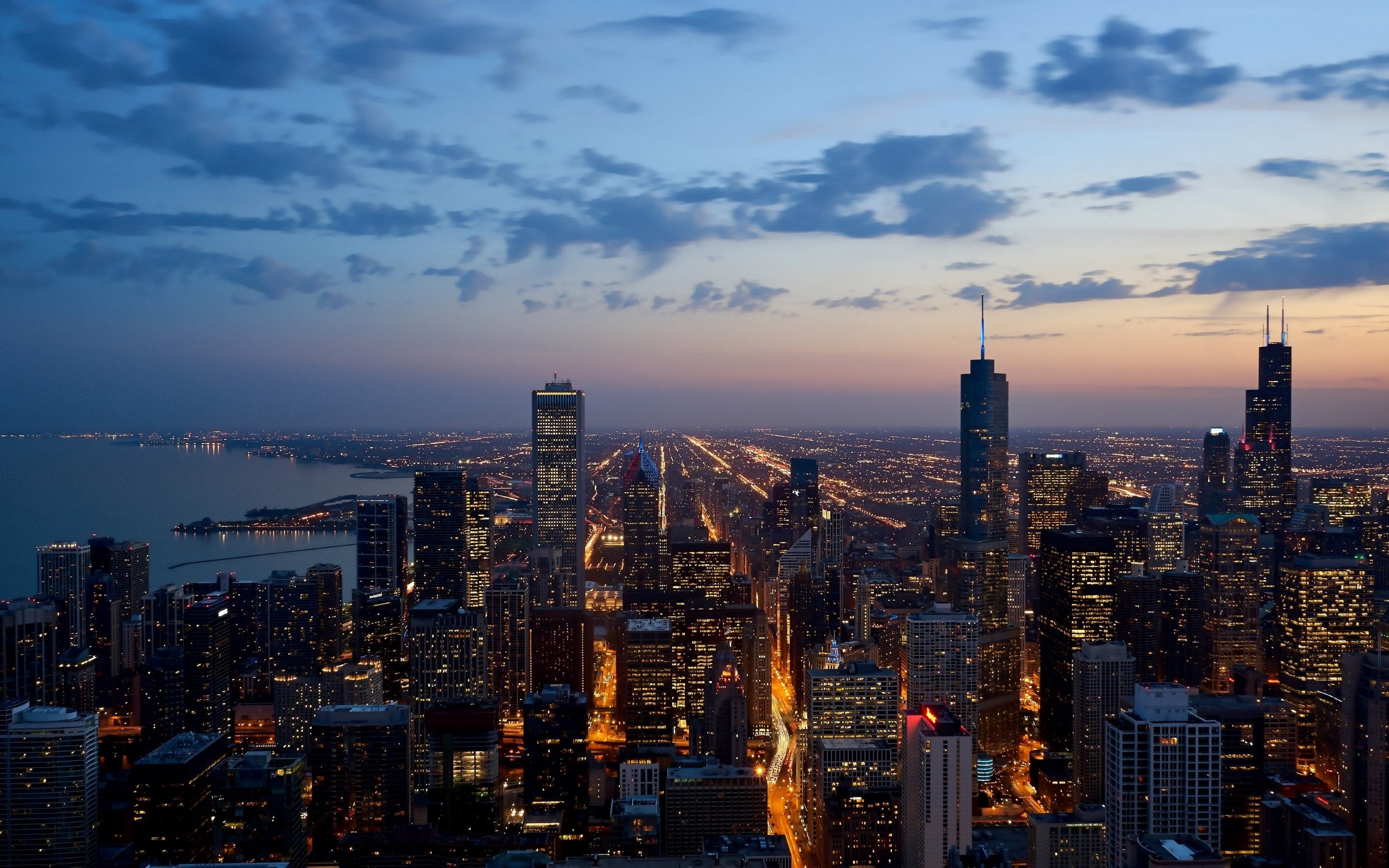 Skyline di Chicago al tramonto, 2880x1800 2K, PC
