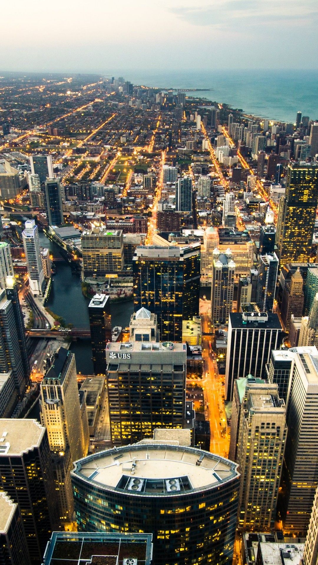 Skyline di Chicago dall'alto, 1080x1920 Full HD Verticale, Samsung Galaxy