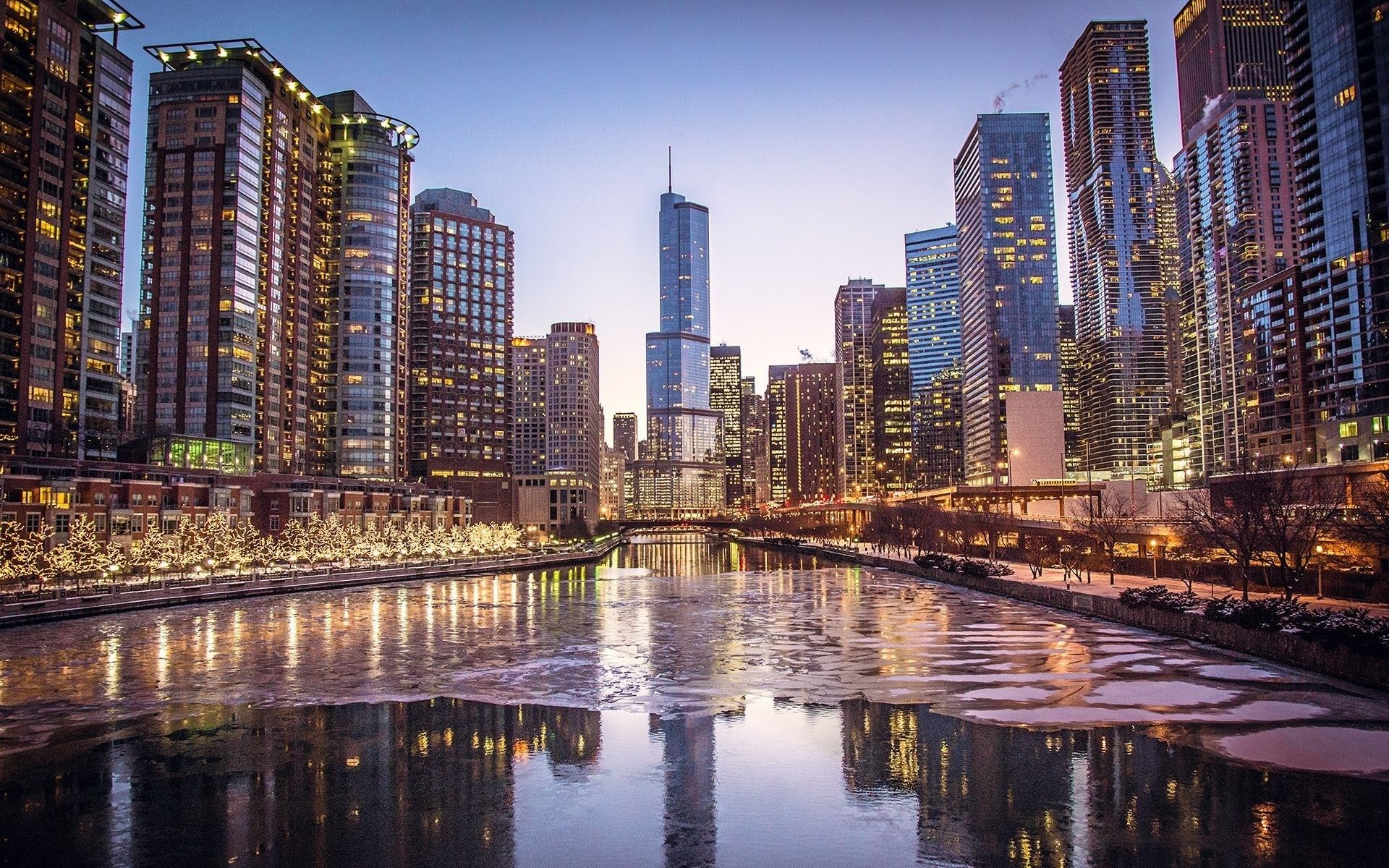 Skyline di Chicago al crepuscolo, 1920x1200 Full HD+, PC