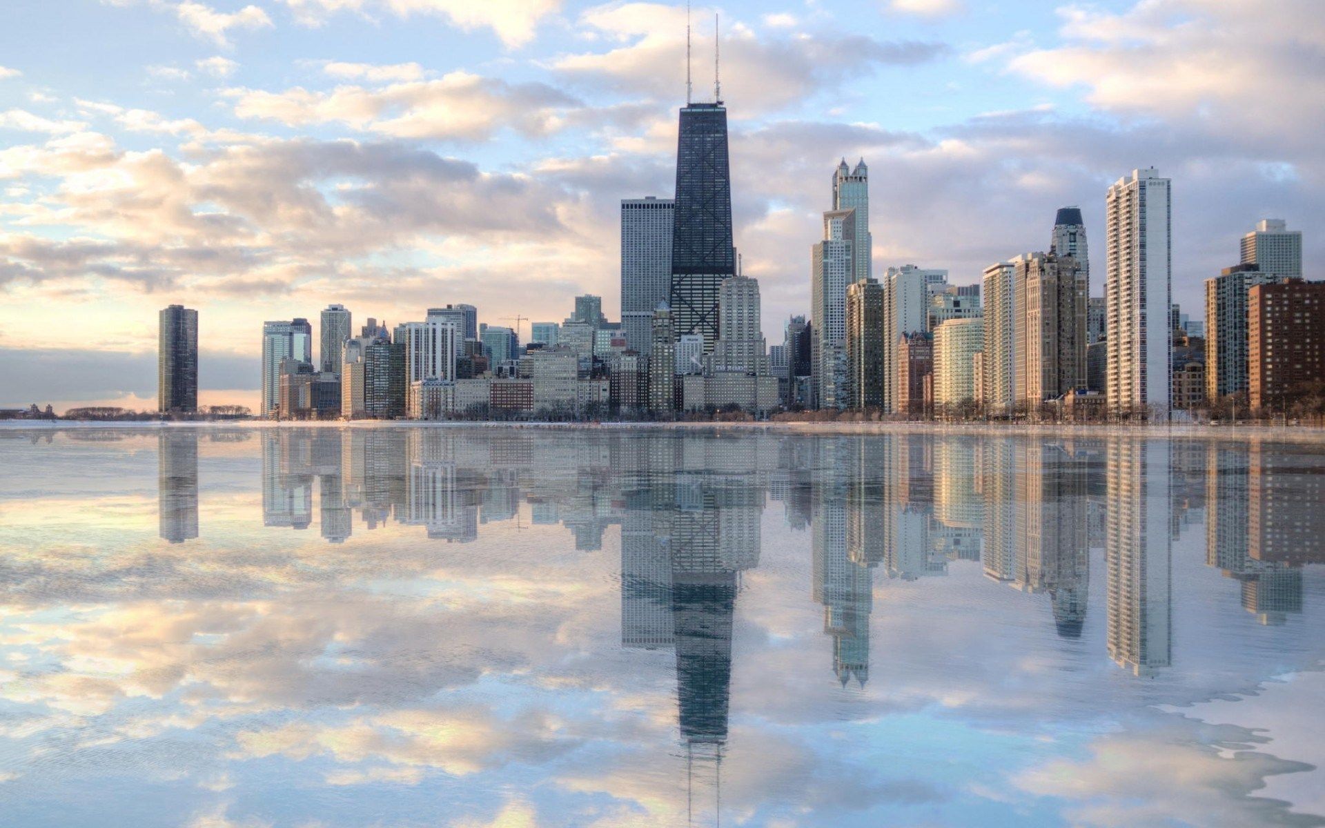 Skyline di Chicago con riflesso, 1920x1200 Full HD+ WUXGA, PC Desktop