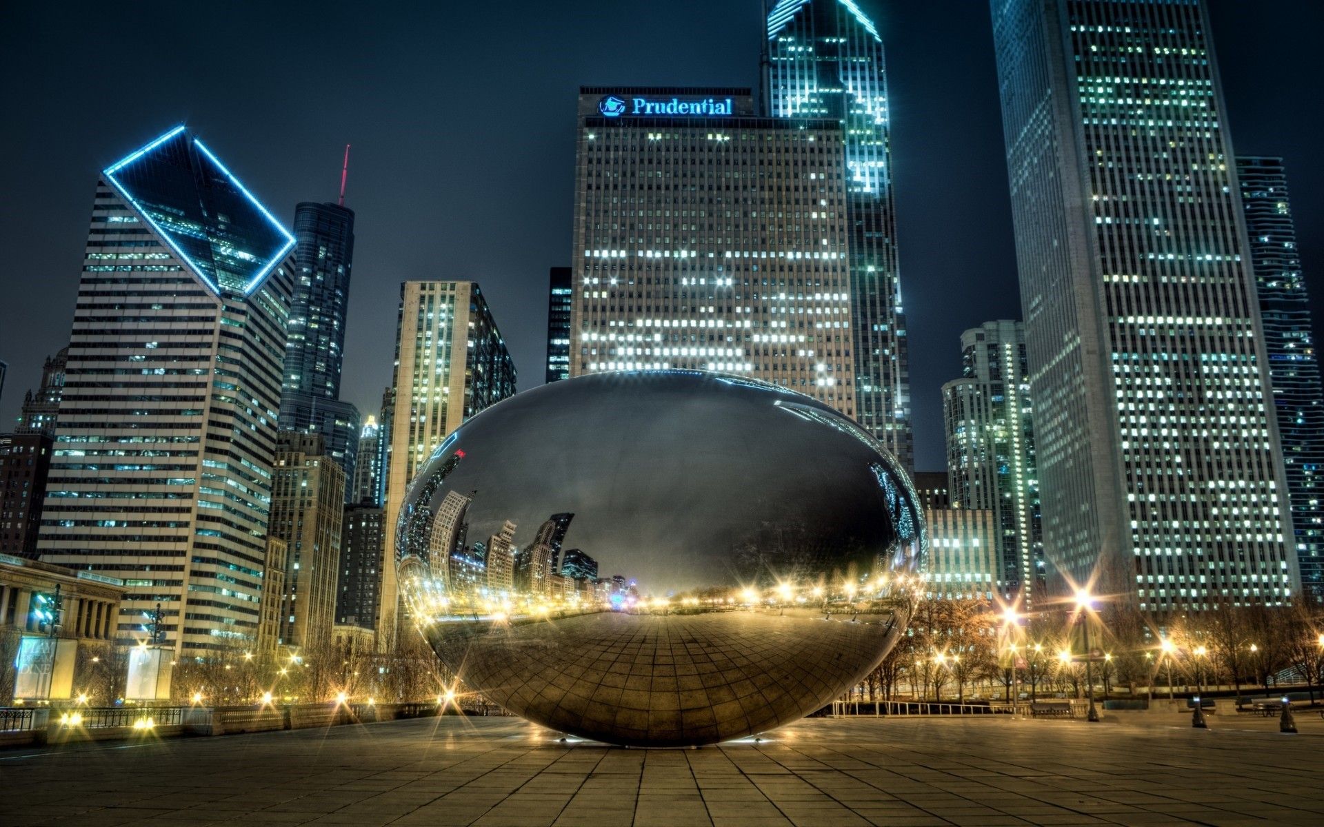 Cloud Gate Chicago notturno, 1920x1200 Full HD+, Laptop