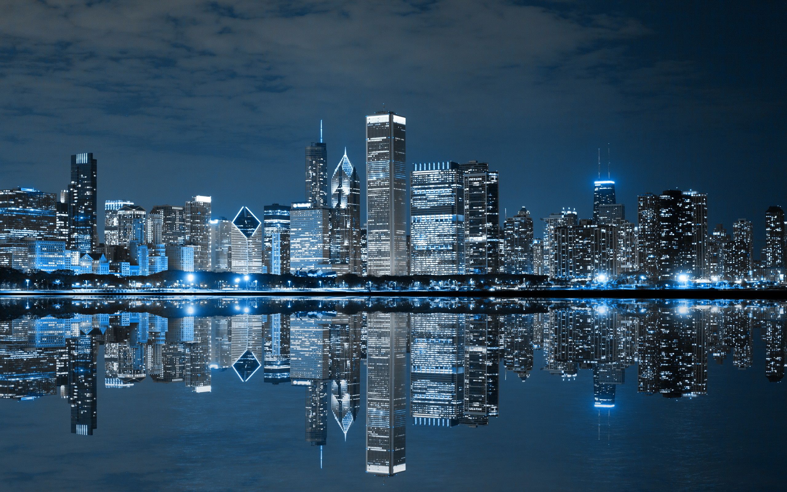 Skyline di Chicago notturno, 2560x1600 WQXGA, Laptop