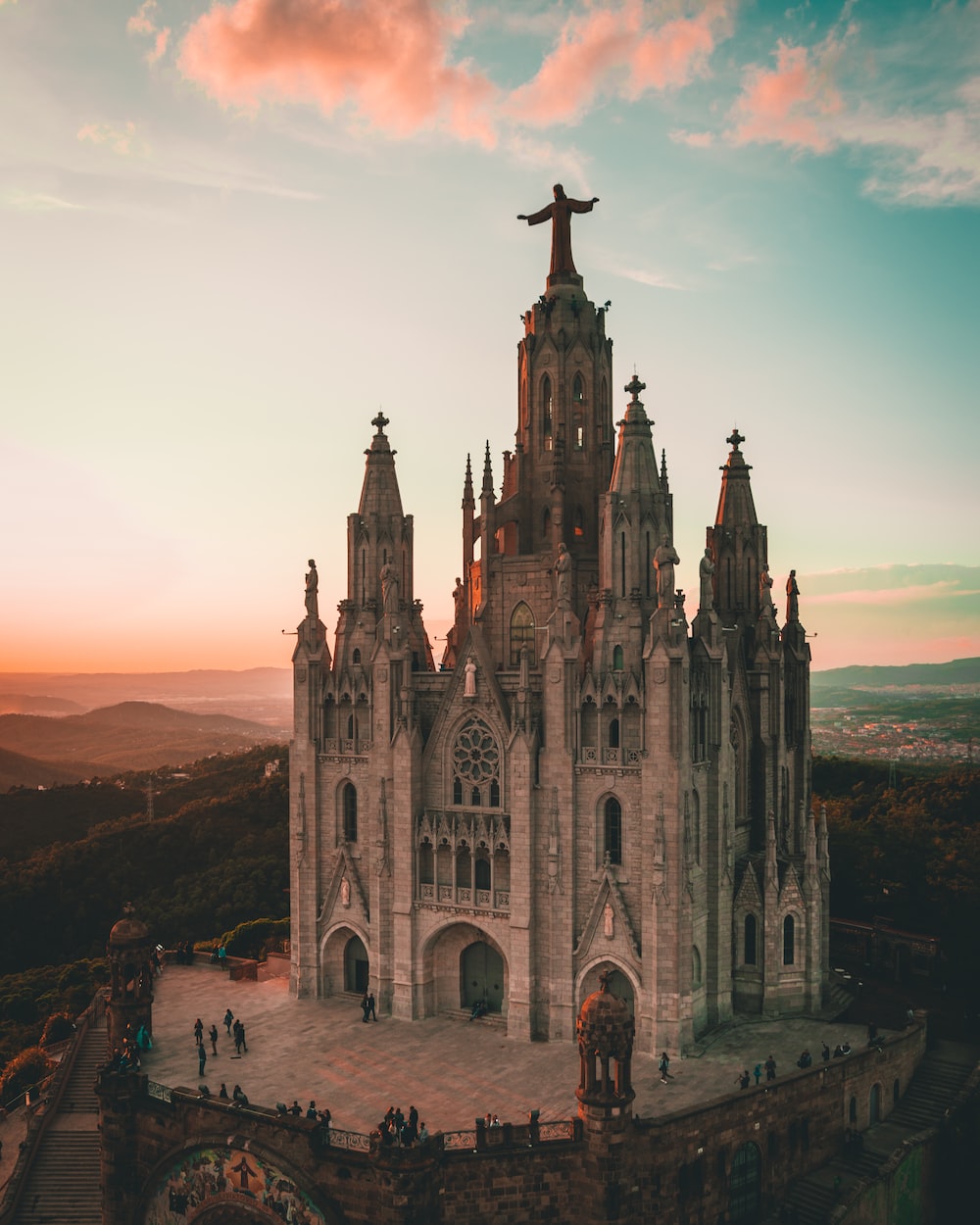 Tempio Tibidabo Barcellona tramonto, Liga, 1000x1250 Full HD Verticale, Smartphone