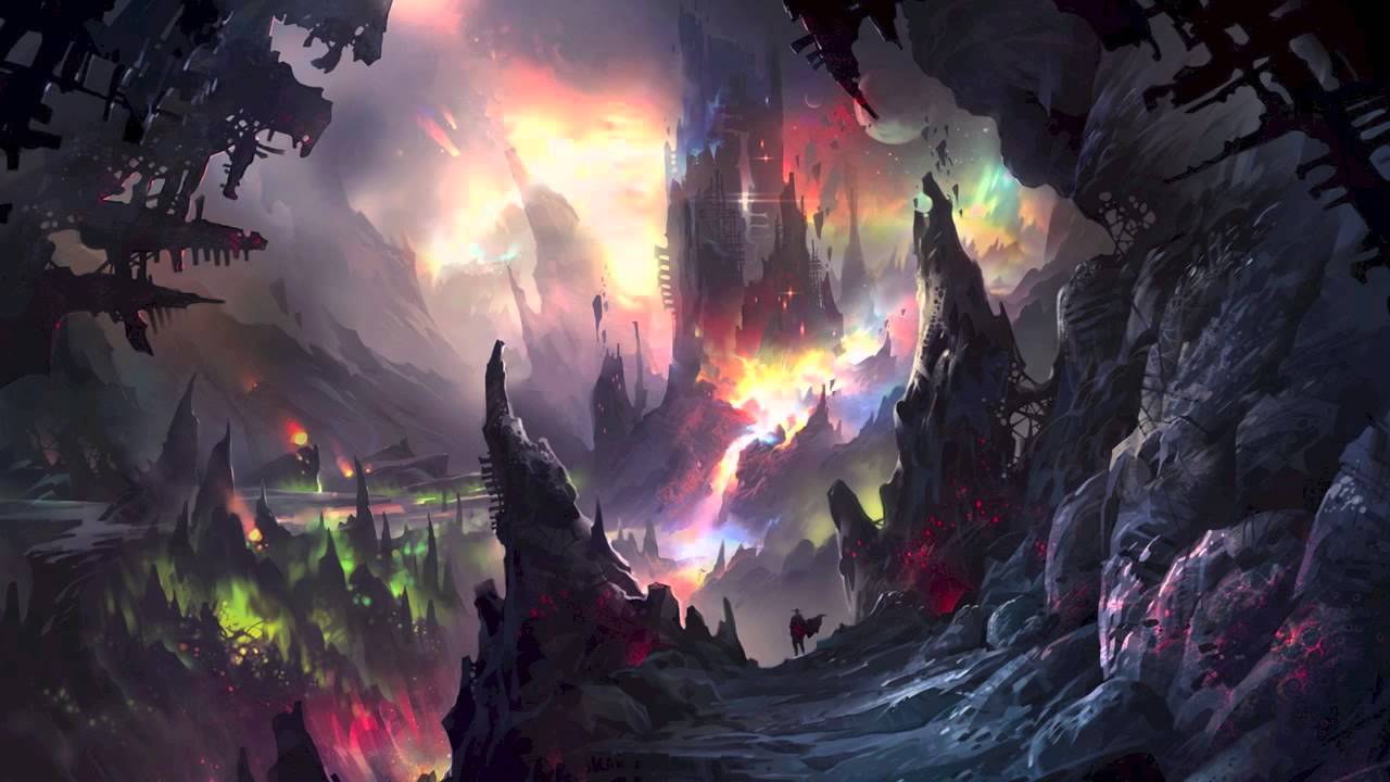 Paesaggio fantasy montagne colorate, 1280x720 720p, Laptop