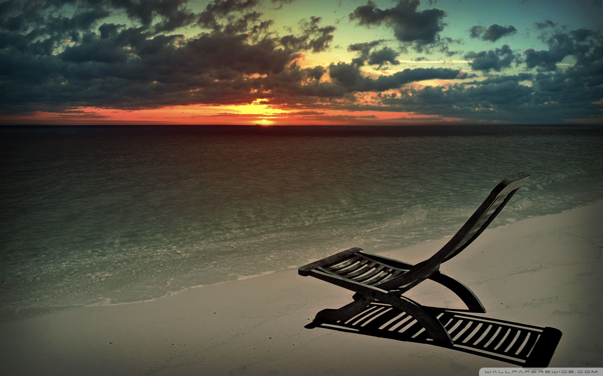 Sedia sdraio spiaggia tramonto, 1920x1200 Full HD+, Desktop