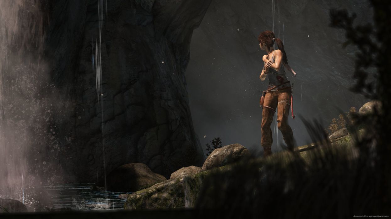 Lara Croft grotta cascata, 1245x700 HD, PC