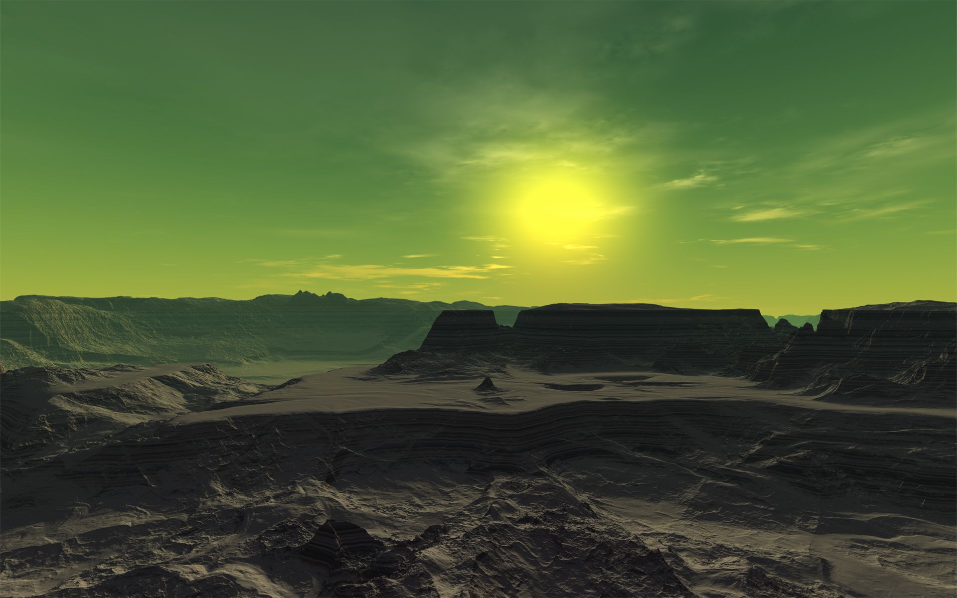 Paesaggio deserto verde alieno, 1920x1200 Full HD+, Laptop