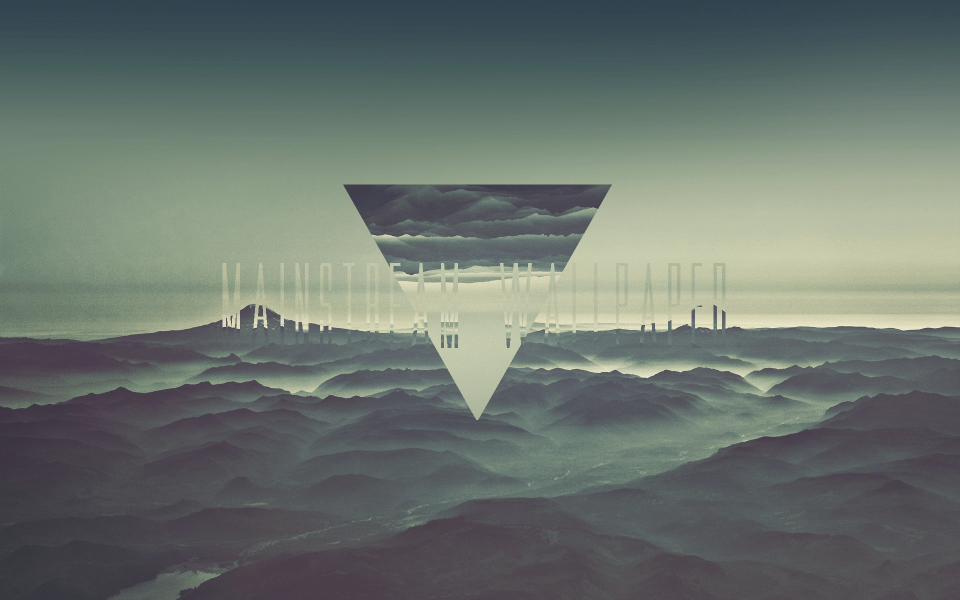 Triangolo geometrico su montagne nebbiose, 1920x1200 WUXGA, Desktop