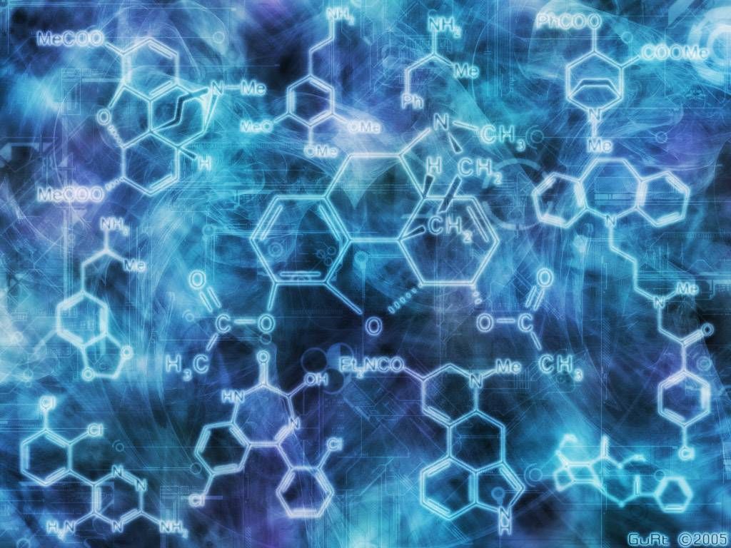 Formule chimiche blu astratte, 1024x768 HD, Desktop