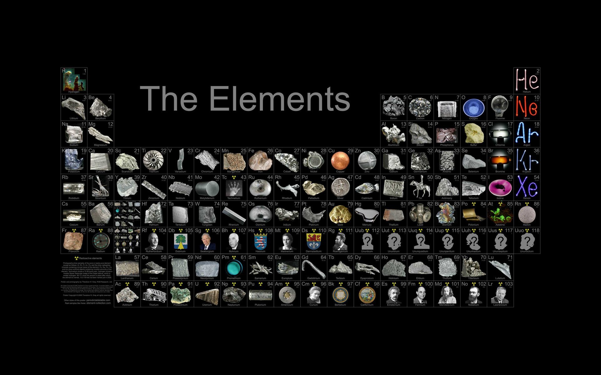 Tavola periodica elementi, sfondo nero, 1920x1200 WUXGA, Laptop