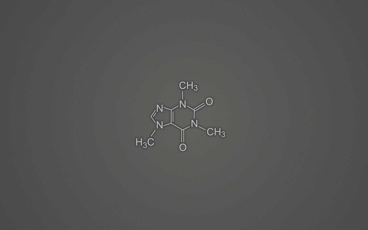 Struttura molecolare caffeina grigia, 1280x800 HD, Desktop