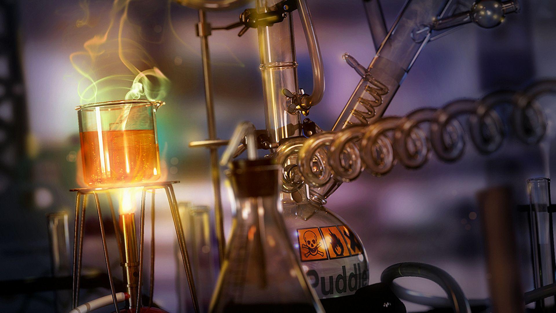 Laboratorio chimico con provette, 1920x1080 1080p, Laptop