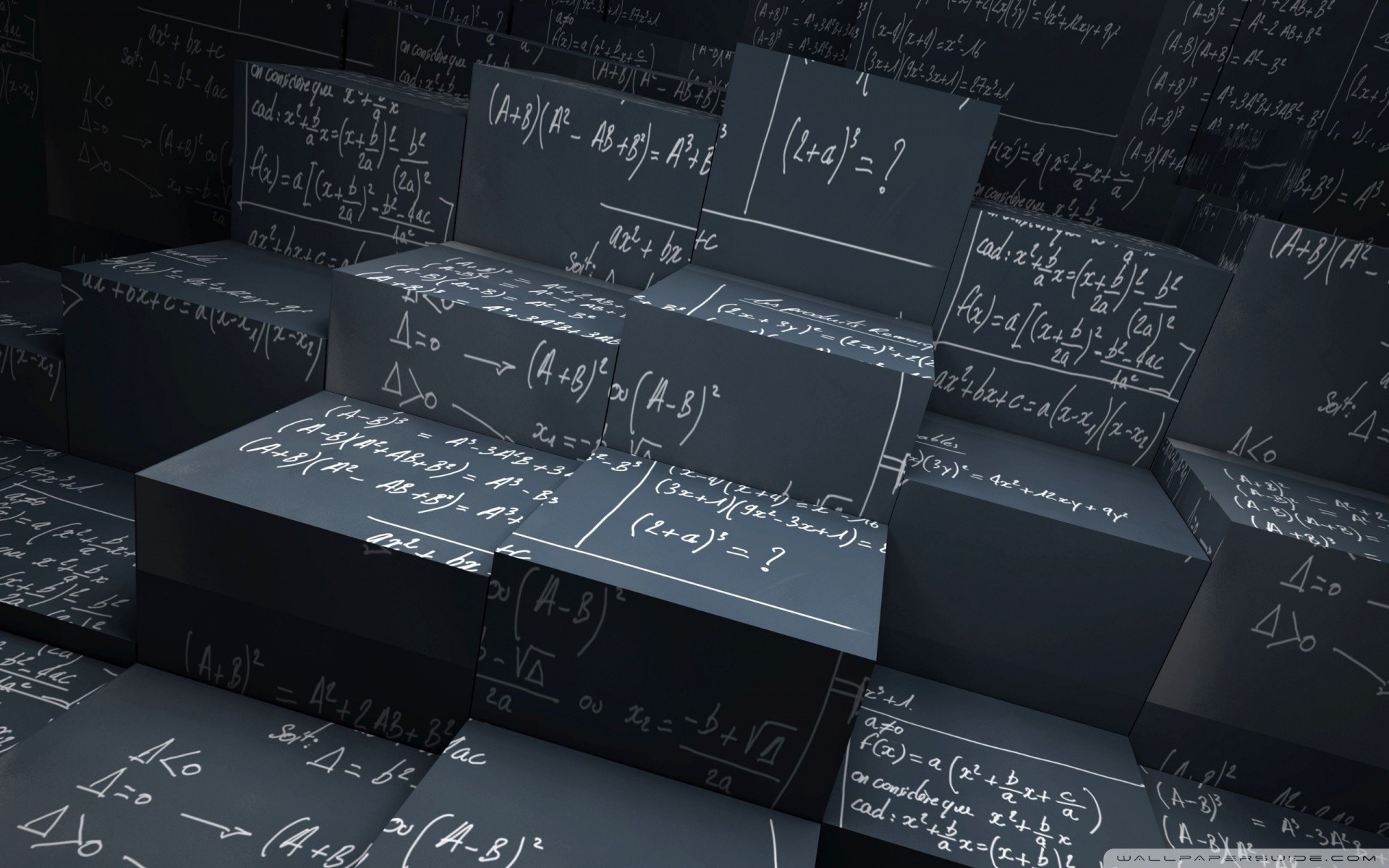 Formule matematiche su cubi grigi, 1920x1200 Full HD+, Laptop