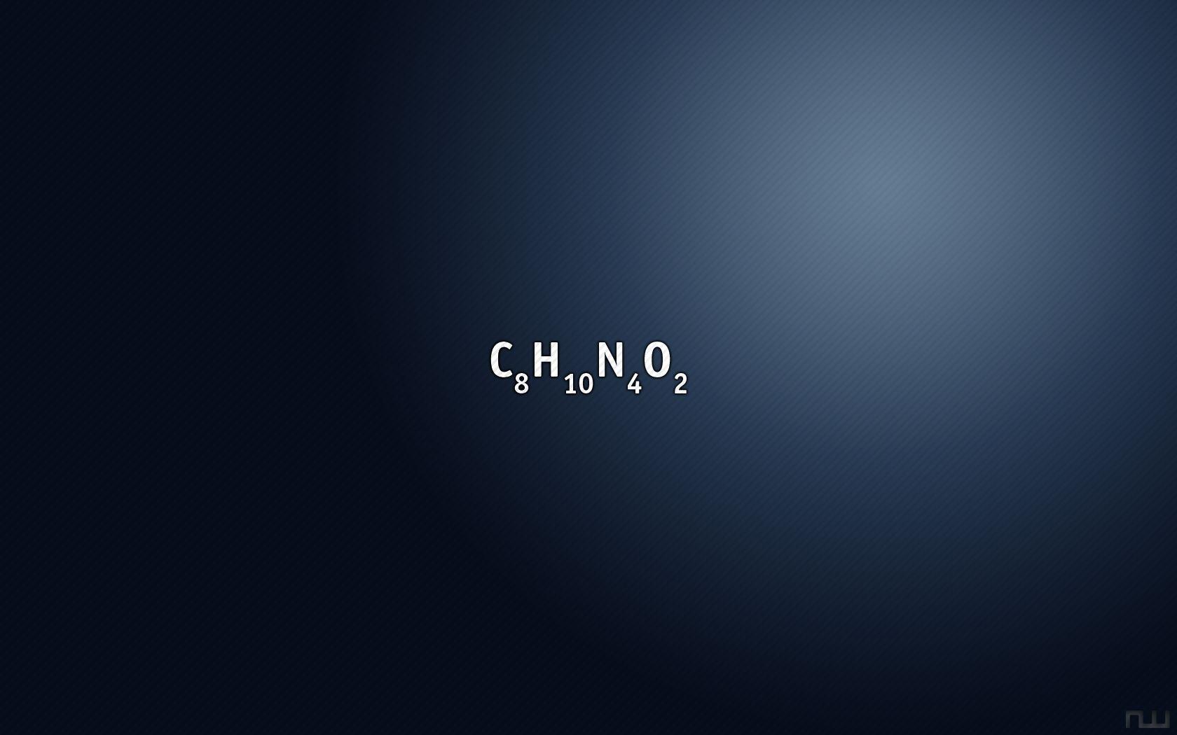Formula chimica caffeina sfondo blu, 1680x1050 900p, HP Laptop