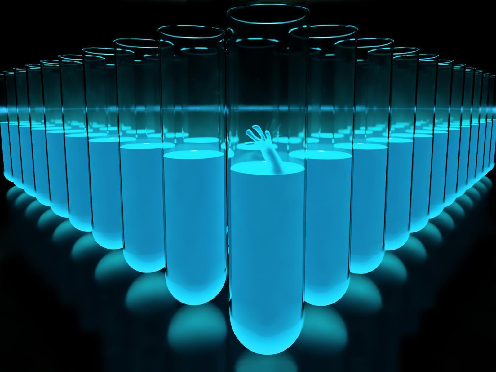 Provette chimiche liquido blu, 1600x1200 HD, Desktop